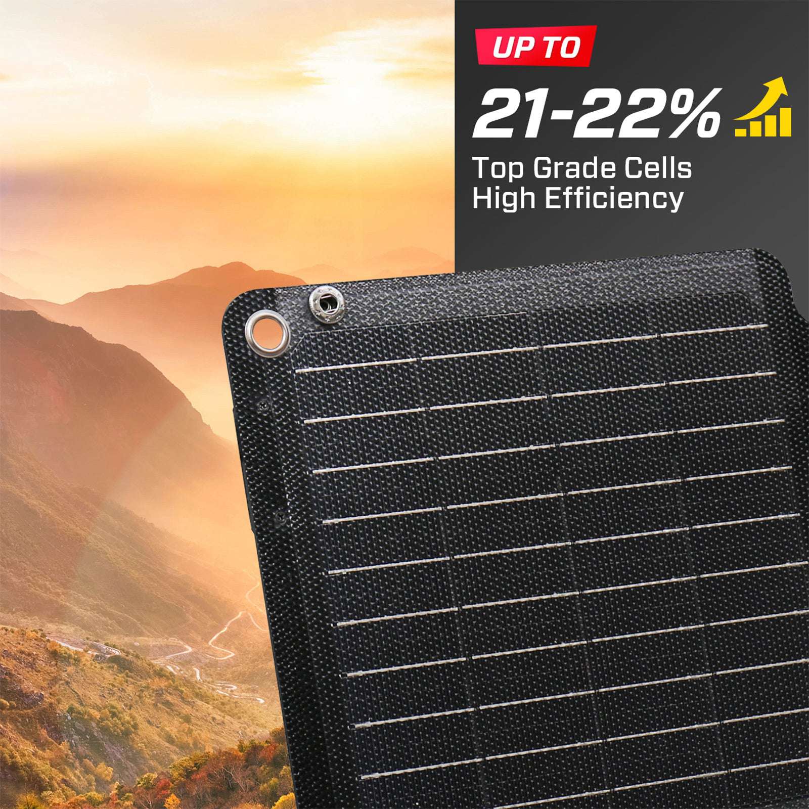 100W Portable Solar Panel Charger - Foldable & Lightweight for Outdoor Camping, Hiking, RV Trips | JumpsPower Solar Generator for Phones, Laptops, Emergency Power Supply