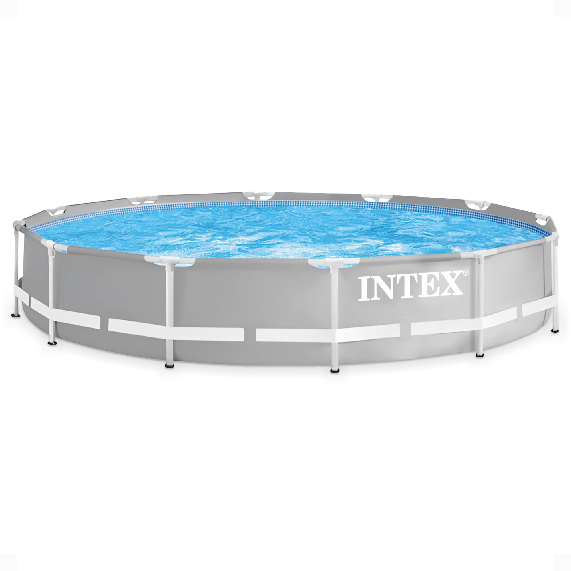 Intex 26710EH Prism Frame Premium 12ft x 30in Above Ground Swimming Pool – SuperTough Puncture & Rust Resistant – Easy Assembly – 1718 Gallon Capacity – Perfect for Backyard, Family Fun & Summer Parties