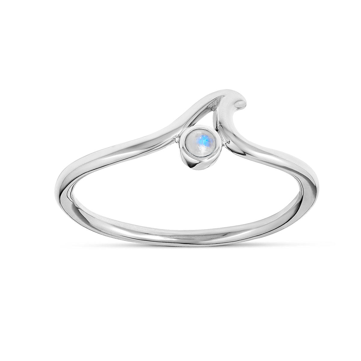 Dainty Ripple Moonstone Ring - Elegant Sterling Silver Jewelry for Women | Perfect for Weddings, Date Nights & Everyday Wear