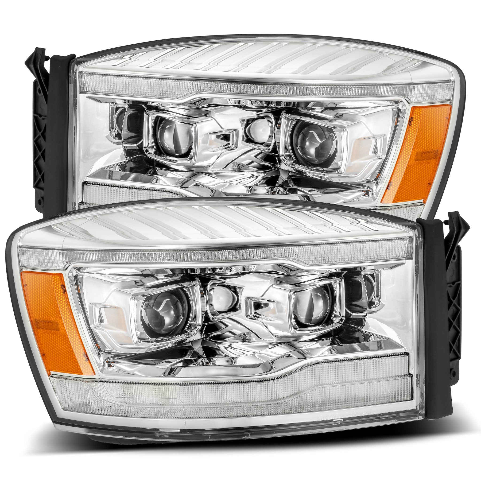 2006-2008 Dodge Ram LUXX Series LED Projector Headlights - Chrome Alpha Rex 880534 - High Performance Lighting for Night Driving & Off-Road Adventures