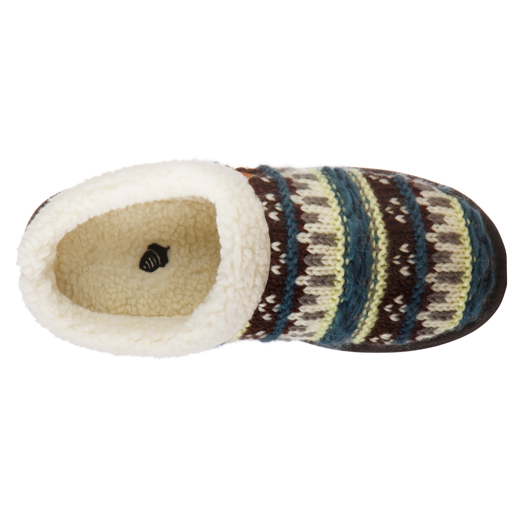 Women's Fairisle Knit Clog Slippers with Non-Slip Indoor/Outdoor Sole - Cozy House Shoes for Winter, Home, Office & Errands