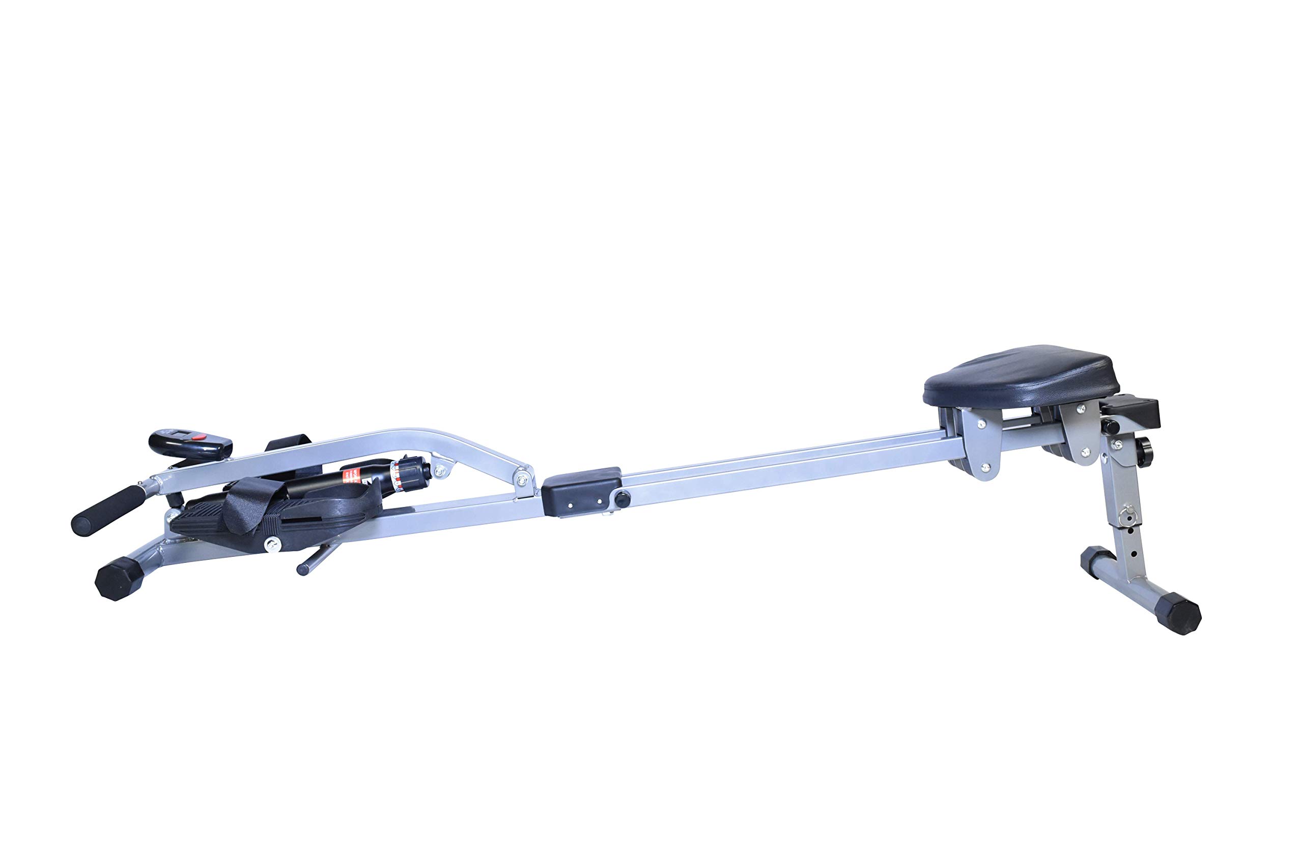 Iron Bar Regatta Rowing Machine Pro - Smart Compact Rower with 12 Hydraulic Resistance Levels | Full Body Workout for Cardio, Muscle Training & Home Gym | LCD Performance Monitor - Perfect for Small Spaces & Apartment Fitness