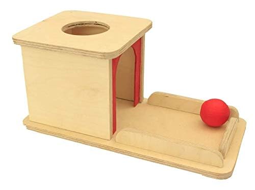 Montessori Sensorial Object Permanence Box with Tray & Wooden Ball - Early Learning Toy for Babies & Toddlers - Perfect for Montessori Classroom, Homeschooling & Sensory Play Activities