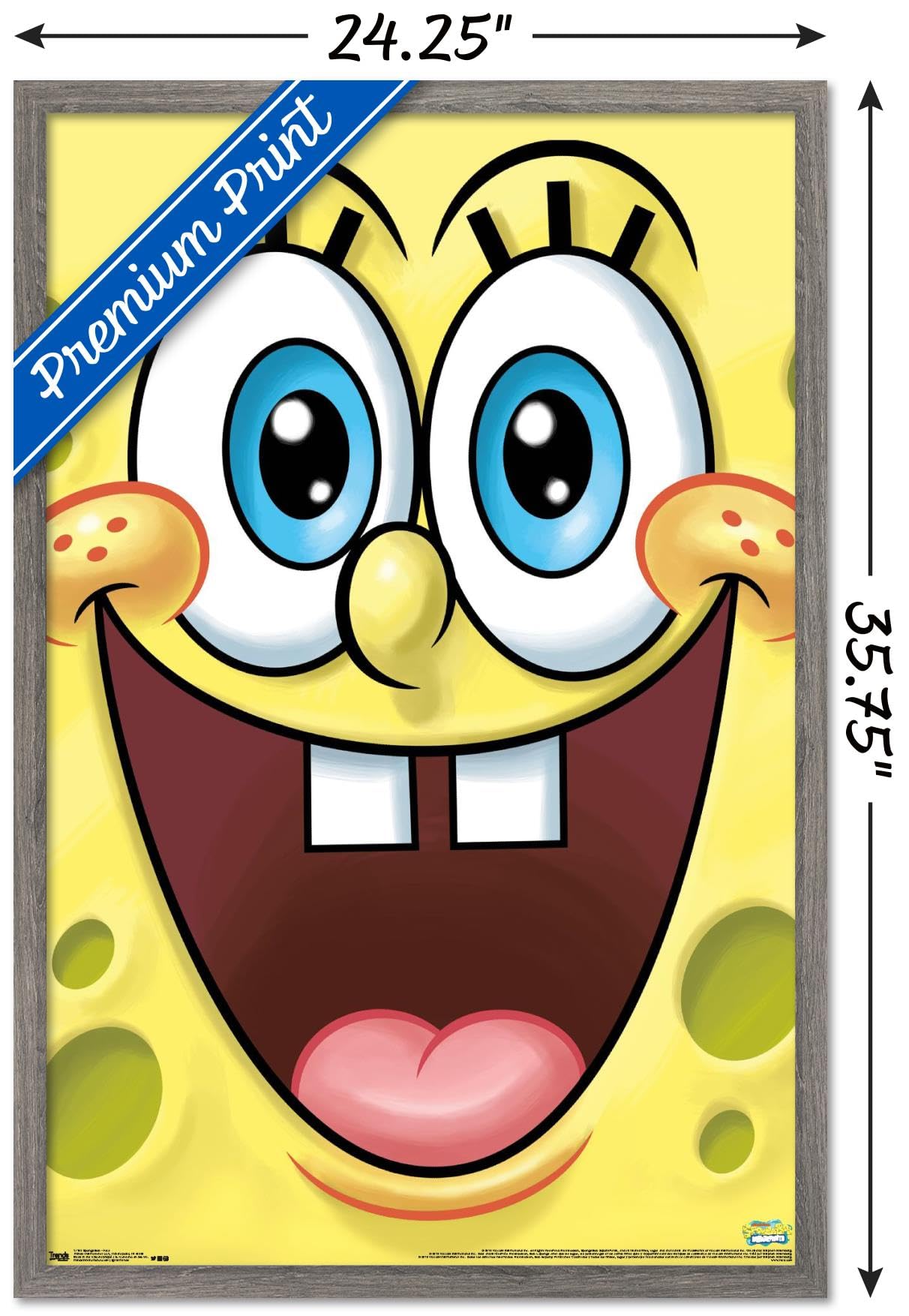 Trends International Nickelodeon Spongebob SquarePants Wall Poster - 22.375 x 34 Inches, Barnwood Framed Decor for Kids Bedroom, Game Room & Office