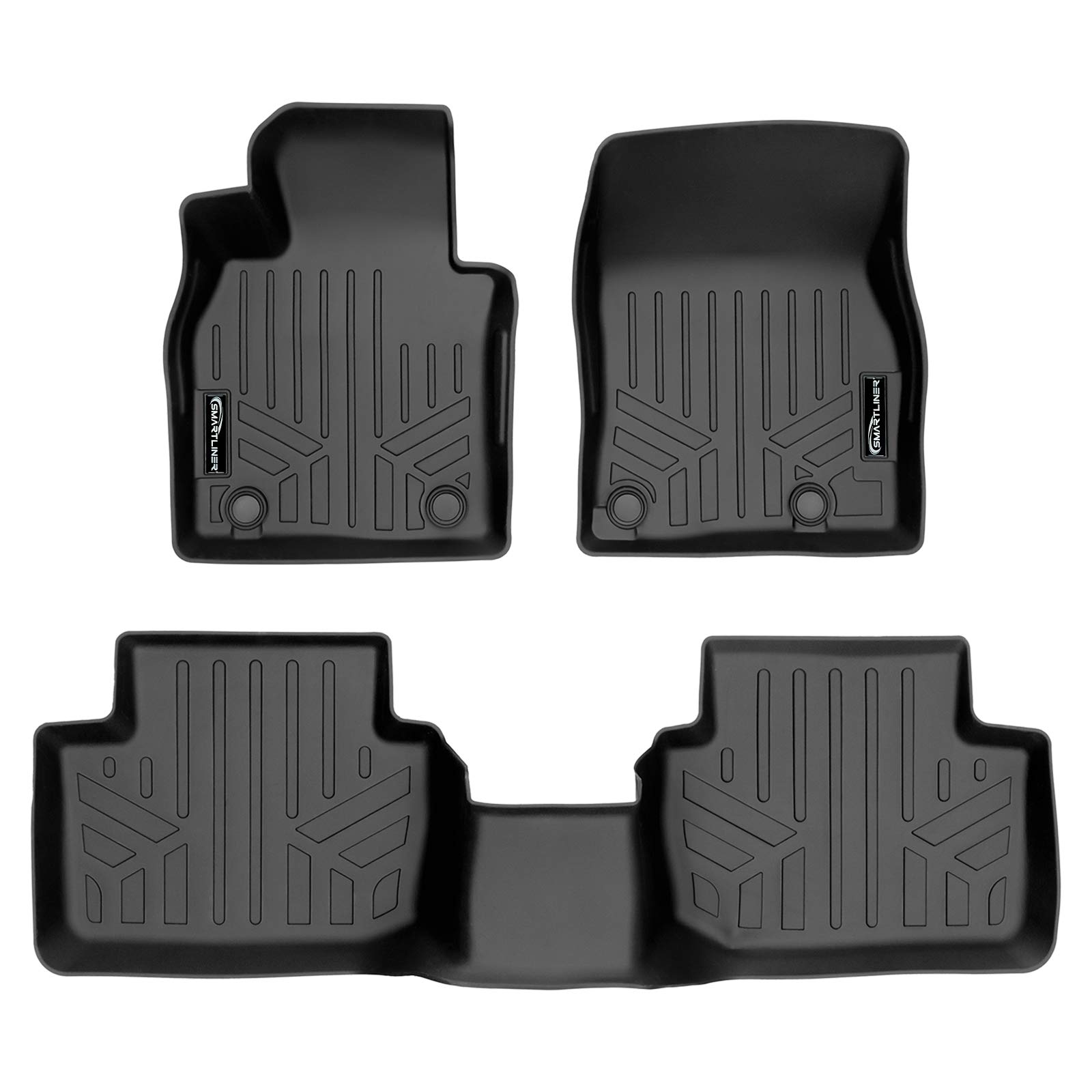SMARTLINER Custom Fit All Weather 2 Row Black Floor Mats for 2020-2023 Mazda CX-30 (FWD) - Durable Car Floor Liners for Protection Against Mud, Snow & Spills - Perfect for Daily Commute, Road Trips & Family Adventures