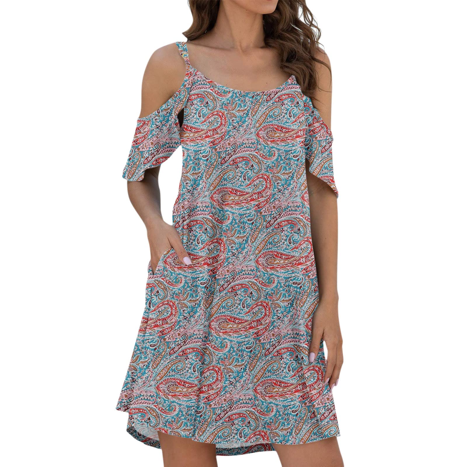 Women's Long Sleeve Boho Floral Midi Dress - Elegant Slim Fit Casual & Party Wear for Date Night, Wedding Guest or Office Attire