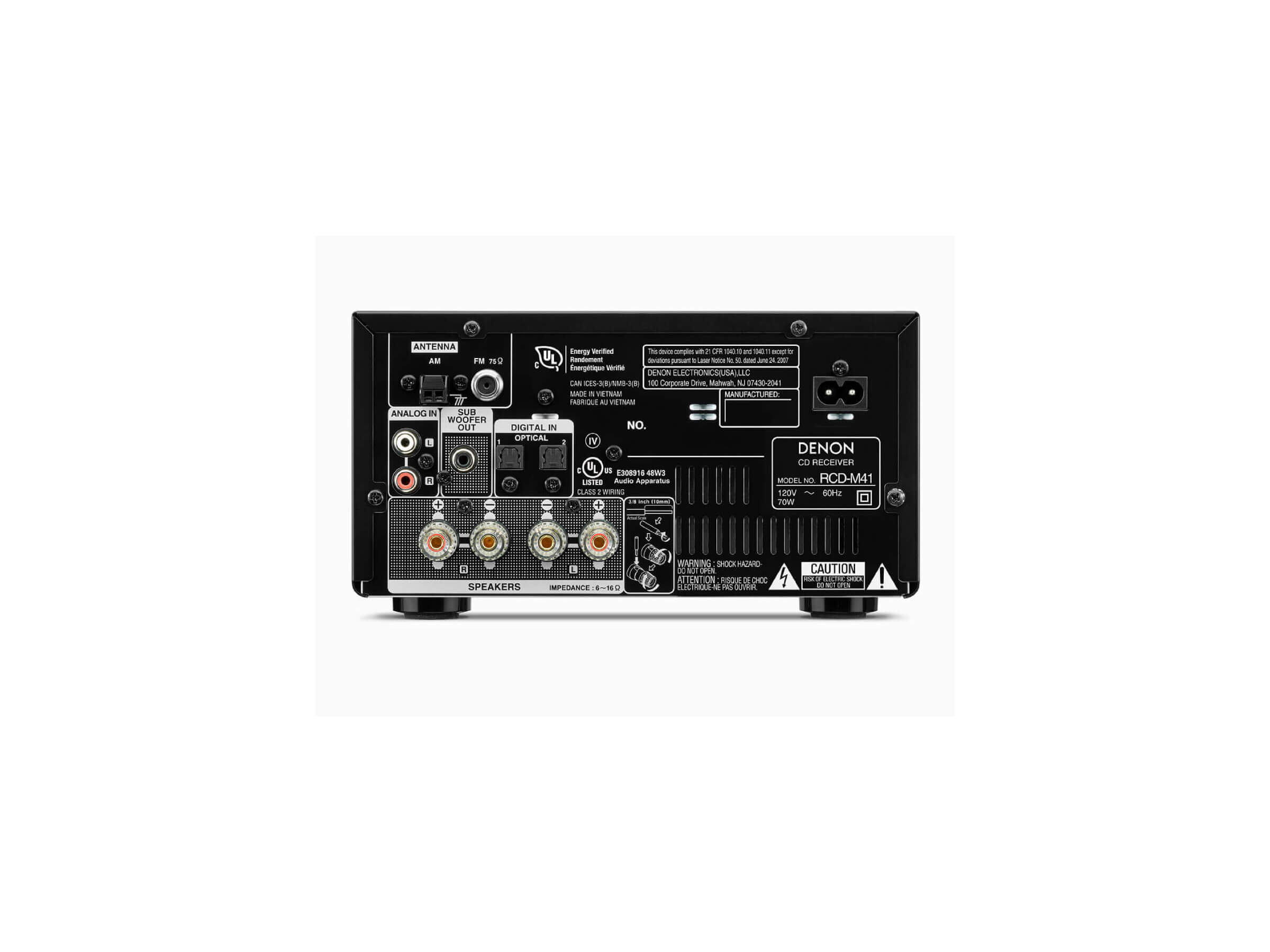 Denon D-M41 Mini Hi-Fi System with CD Player, Bluetooth, and AM/FM Radio - Perfect for Home Audio, Office, and Small Spaces