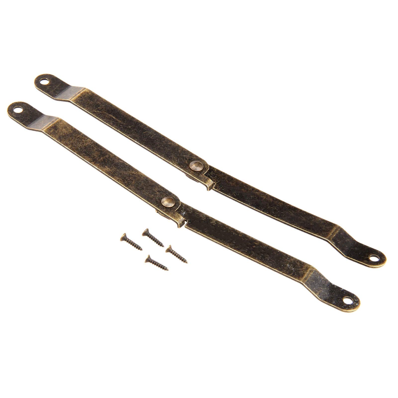 Antique Bronze Self-Installing Furniture Hinges 2PCS - 67x11mm Lid Support Hinges for Cabinet Doors, Kitchen Cupboards & Display Boxes | Durable Stay Hinges for Smooth Opening & Closing | Perfect for Home, Office & Retail Furniture Accessories