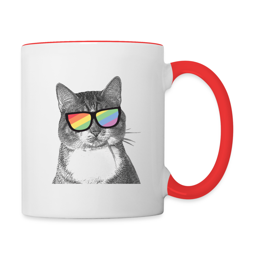Pride Cat Contrast Coffee Mug - Funny Cat Lover Gift for Pride Month - Perfect for Tea, Coffee & Hot Drinks at Home or Office