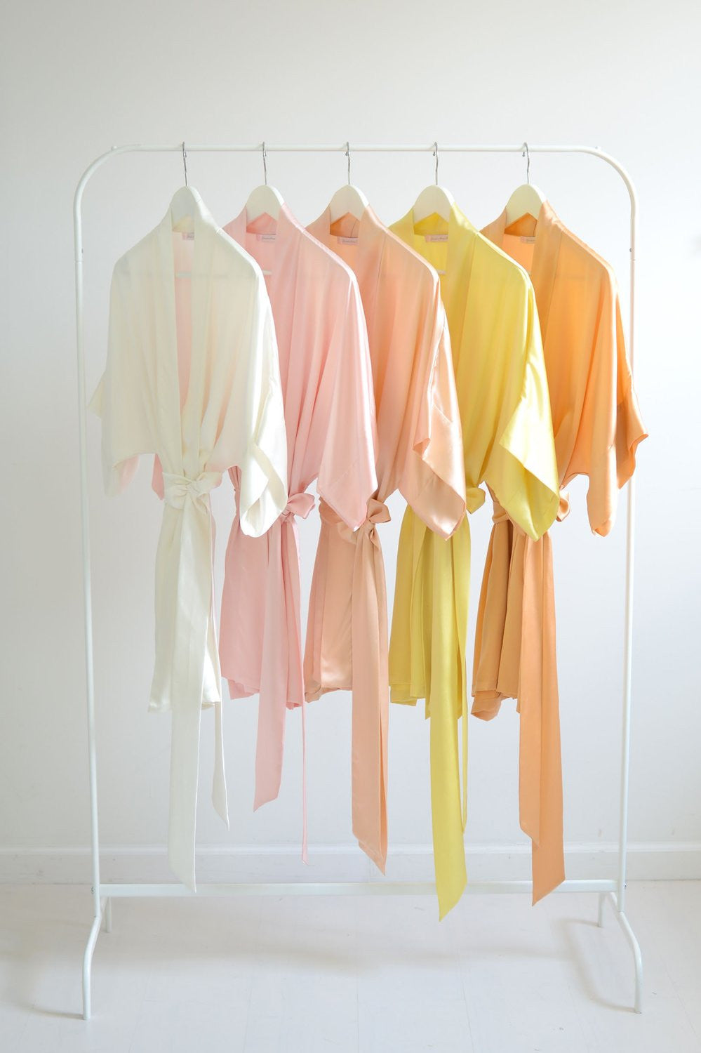 Elegant Samantha Bridal Silk Kimono Robe for Bridesmaids - Soft Sorbet Colors, Style 300 | Perfect for Wedding Preparations, Bridal Showers & Luxury Loungewear