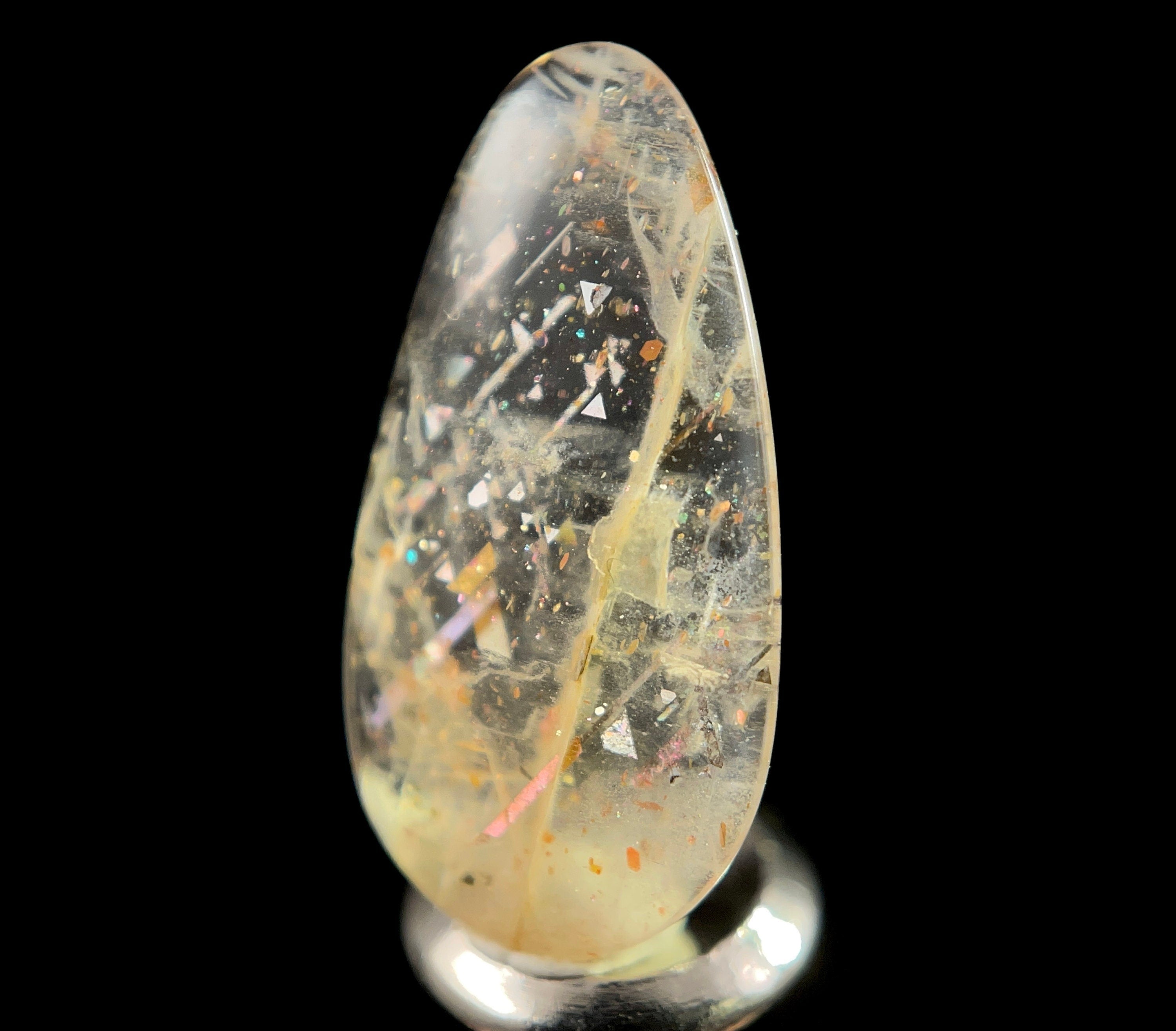 Rainbow Lattice Sunstone Crystal Cabochon - Natural Gemstone for Jewelry Making, Healing Crystals, Wire Wrapping (Perfect for Necklaces, Rings & Spiritual Healing)