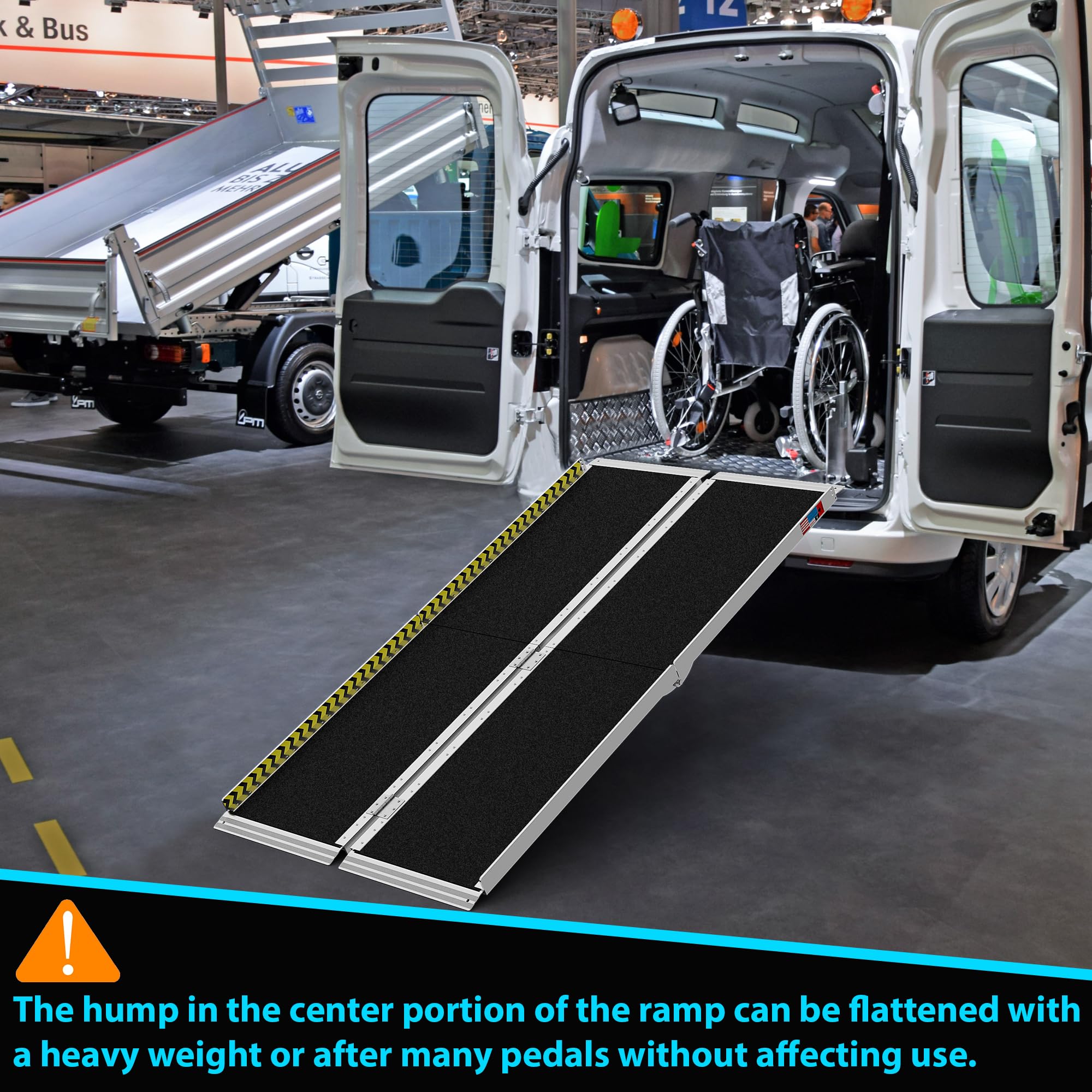 6FT Portable Wheelchair Ramp - Lightweight Aluminum Folding Ramp with Anti-Slip Surface - 600 LBS Weight Capacity - Home & Vehicle Access Solution - Perfect for Stairs, Doorways, and SUV Loading