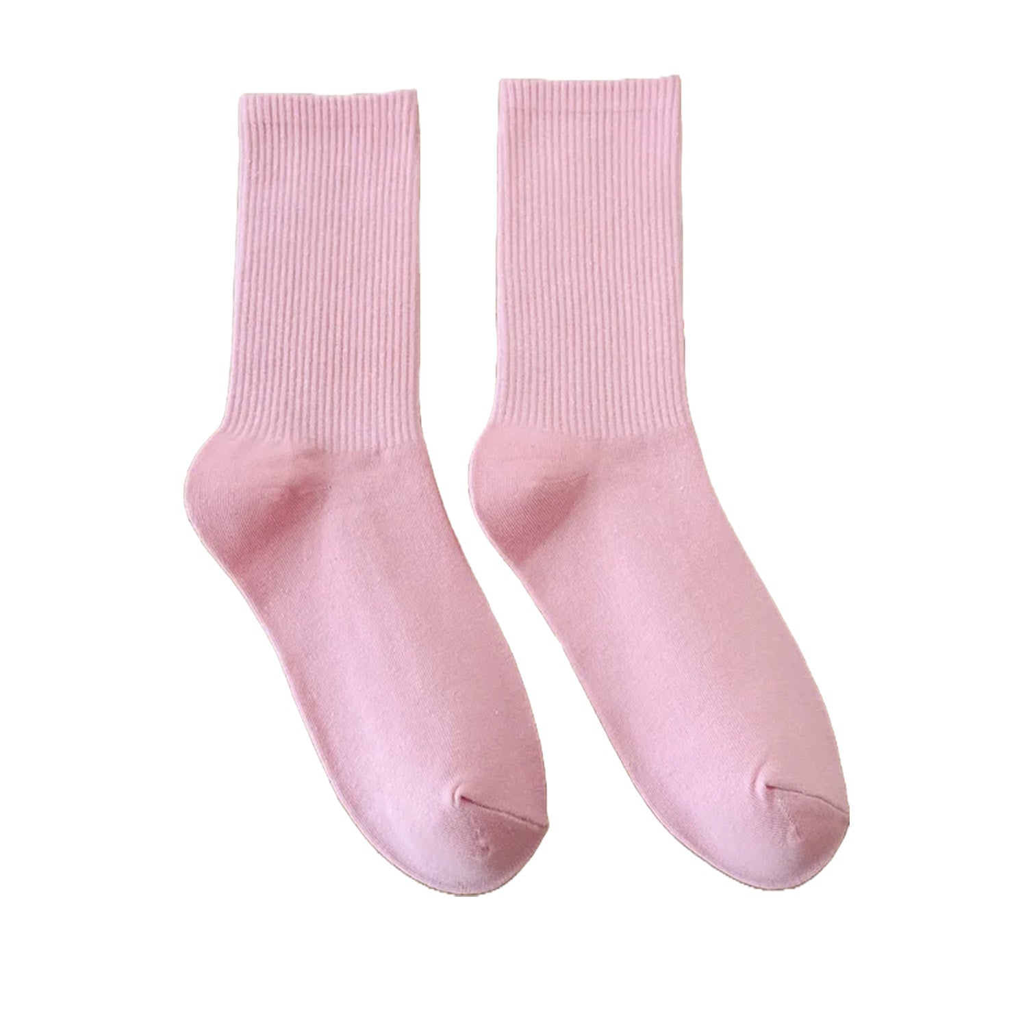 FLOOF Women's Light Pink Basic Crew Socks - Soft Comfortable Everyday Ankle Socks for Work, Gym & Casual Wear