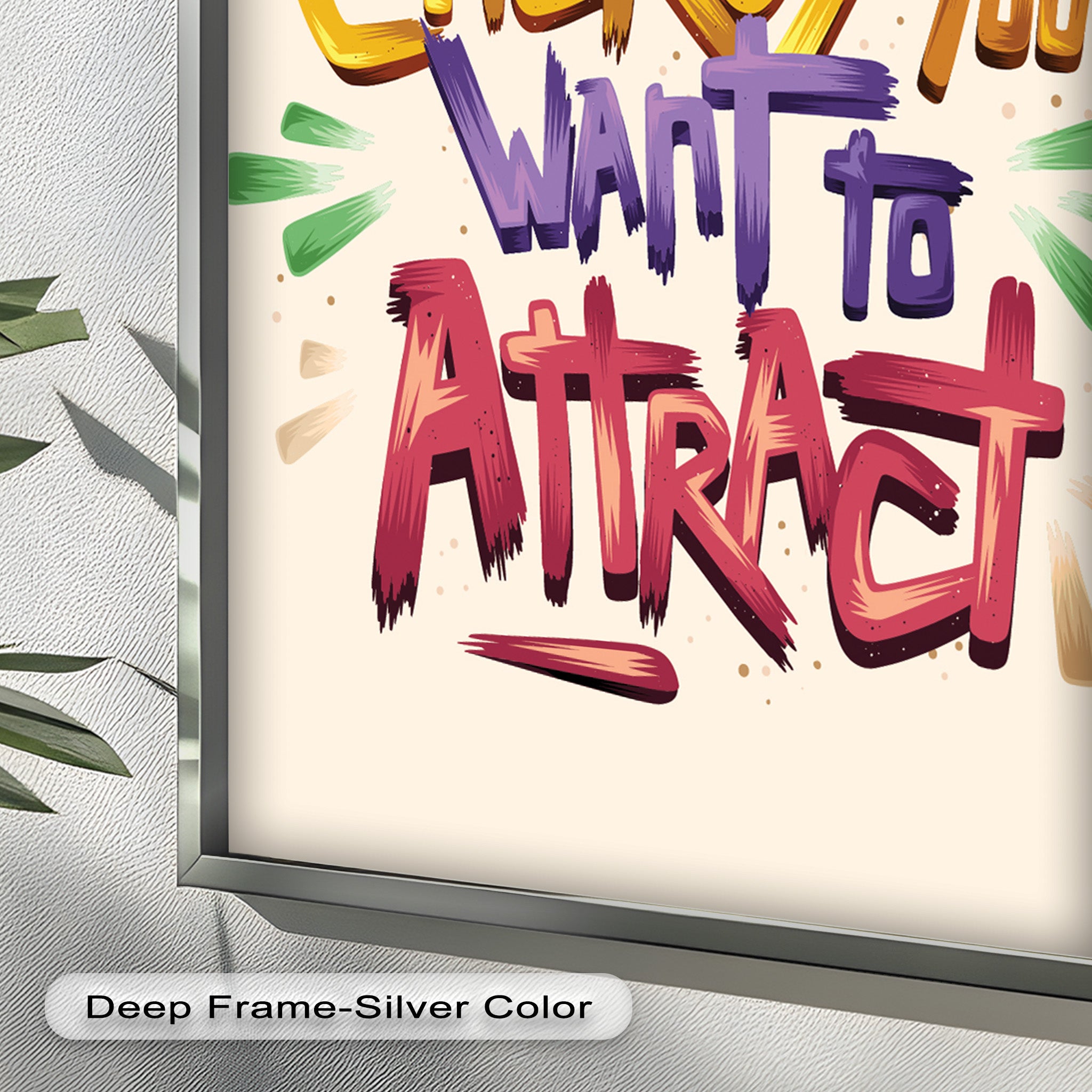 Inspirational Oil Painting - Be the Energy You Want to Attract - Motivational Wall Art for Home, Office & Meditation Space