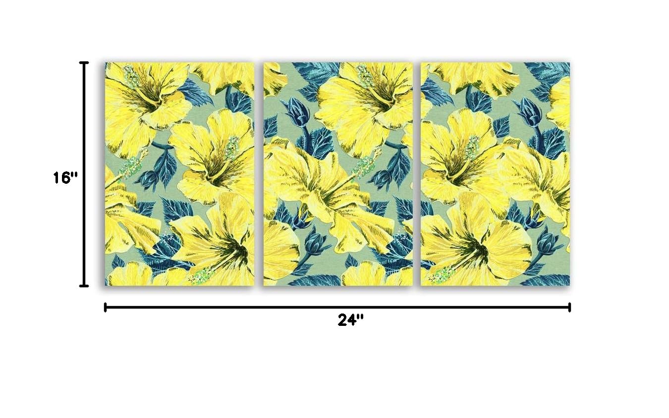 Wall26 3 Panel Canvas Wall Art - Blossoms Giclee Painting for Bedroom, Living Room, House Decoration - 16