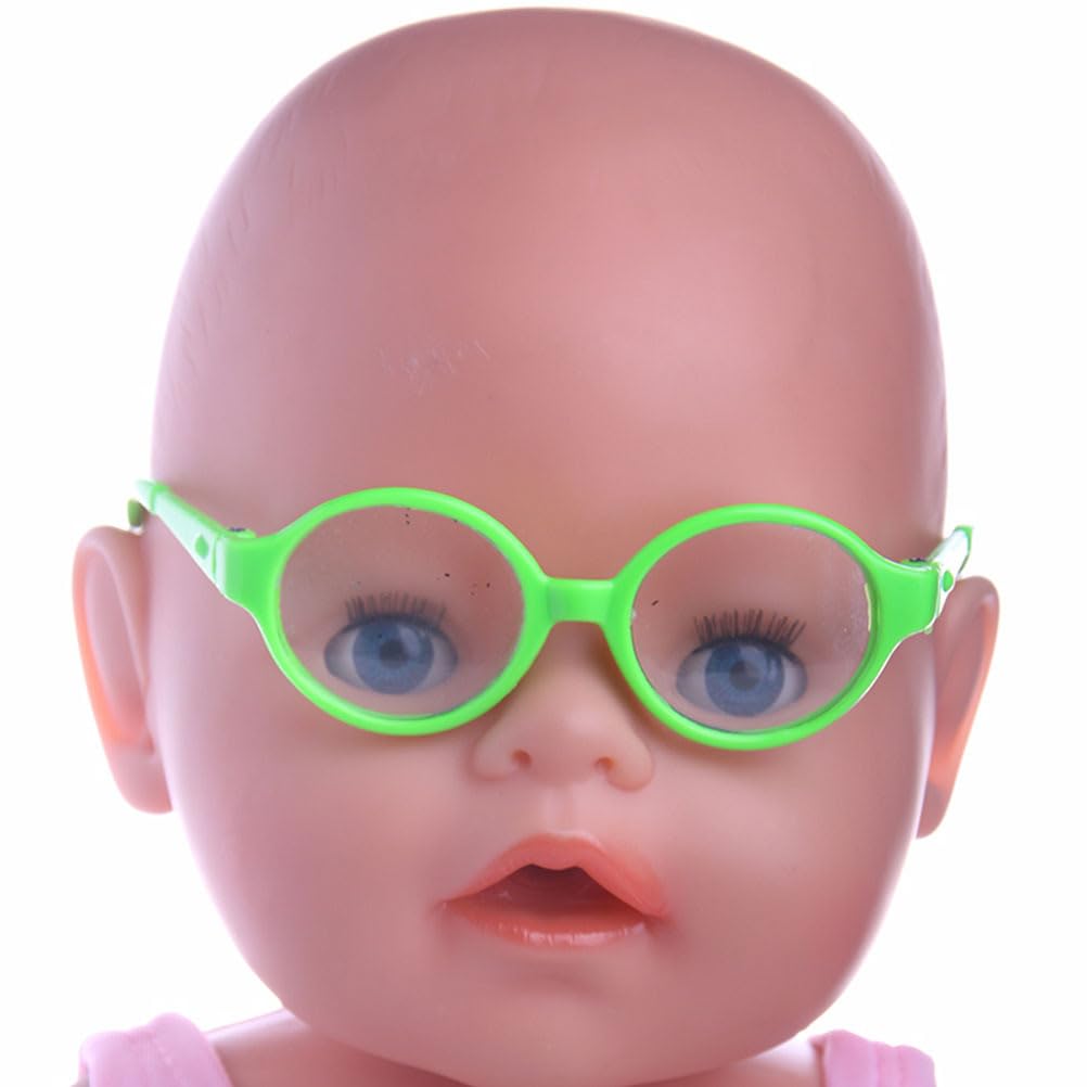 **3 Pairs Miniature Plastic Doll Glasses for 18-Inch Dolls - Round Eyeglass Frames for American Girl Dolls & DIY Toy Accessories - Perfect for Dress-Up, Role Play, and Collectible Displays**