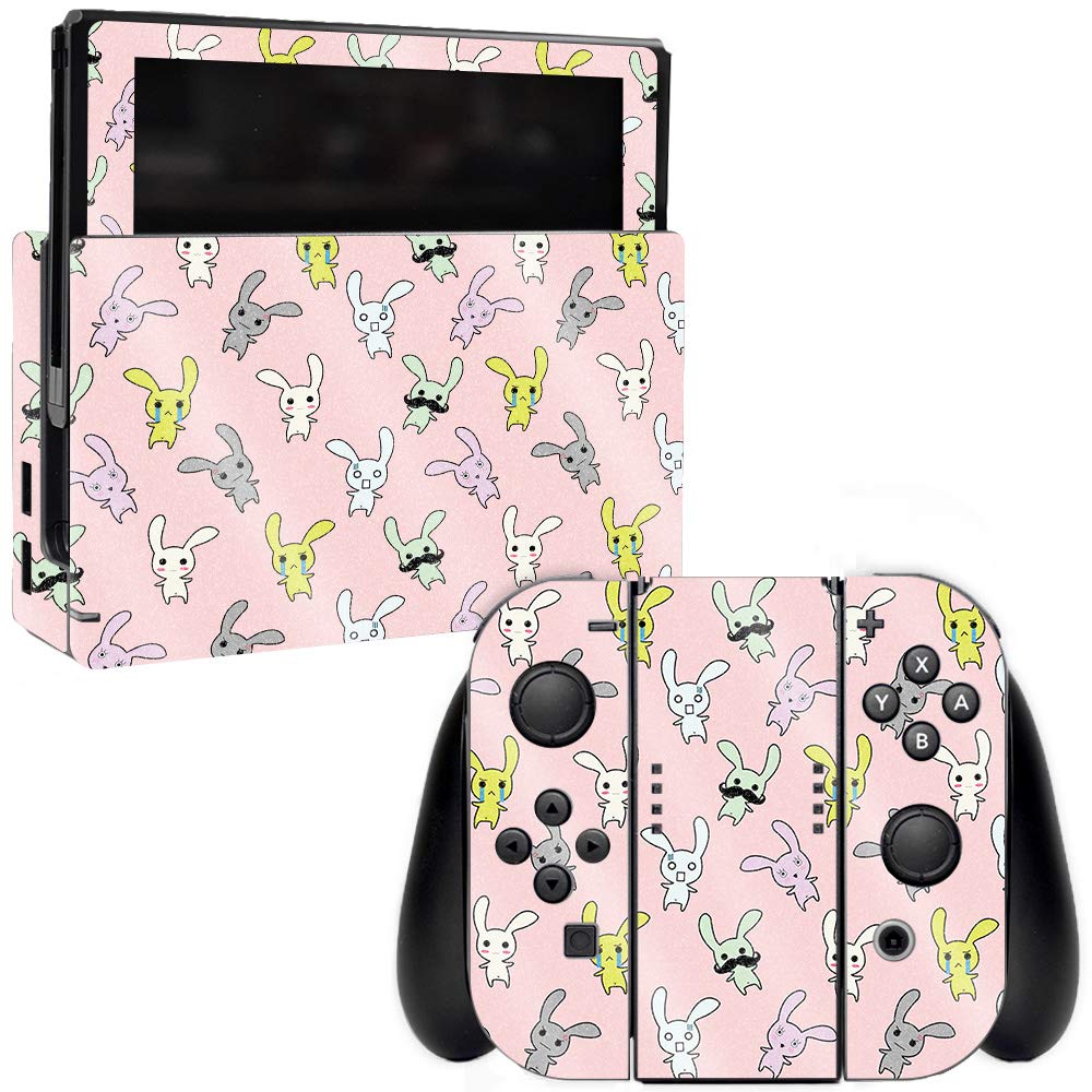 MightySkins Glossy Glitter Skin Cover for Nintendo Switch - Bunny Bunches Design | Protective & Durable High-Gloss Finish | Easy to Apply & Remove | Made in USA | Perfect for Gaming, Travel & Personalization