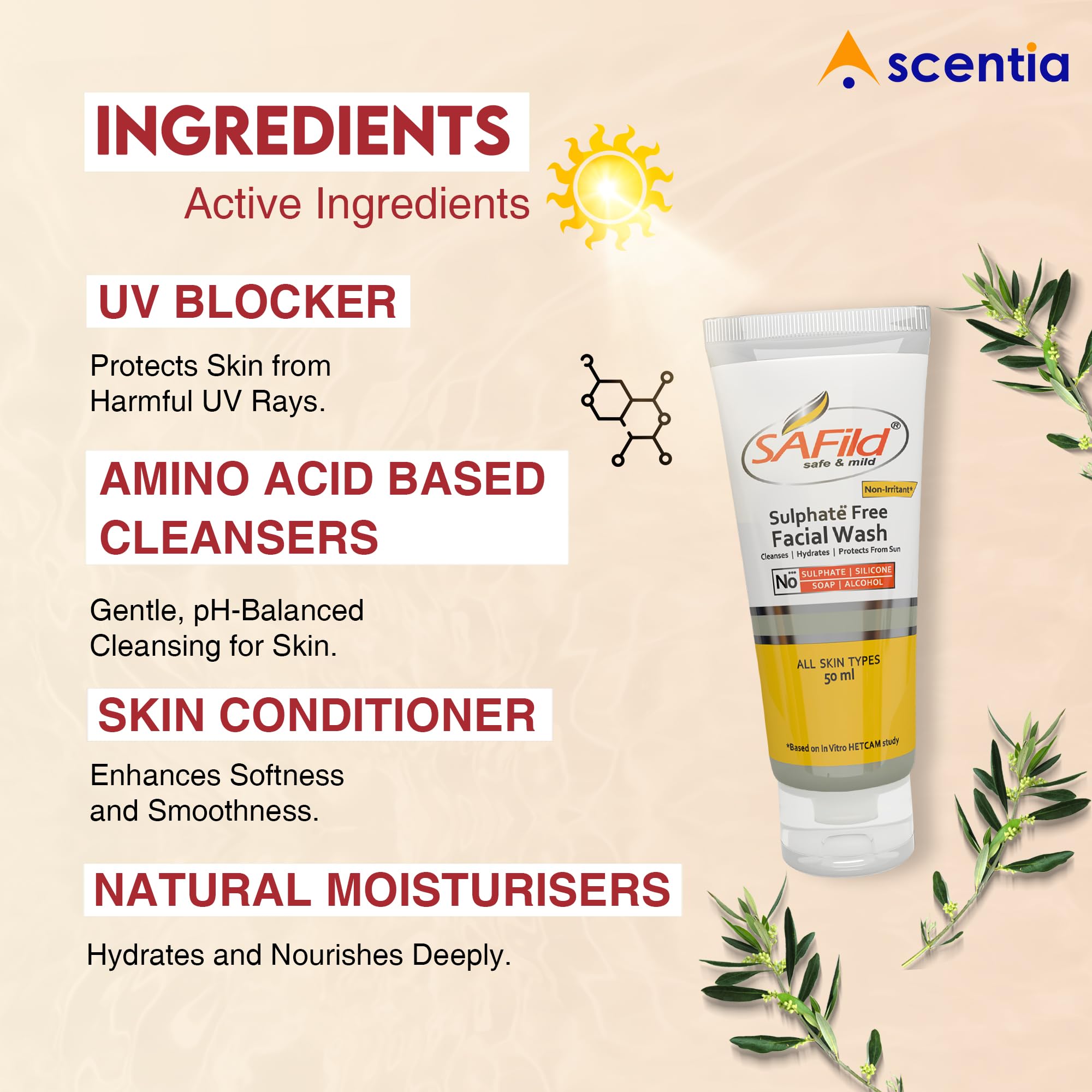 Gentle Face Wash for Sensitive Skin - Non-Irritating Formula for Glowing Skin | 3-Pack 100ml Cleanser for Women & Men | Perfect for Daily Skincare Routine & Travel