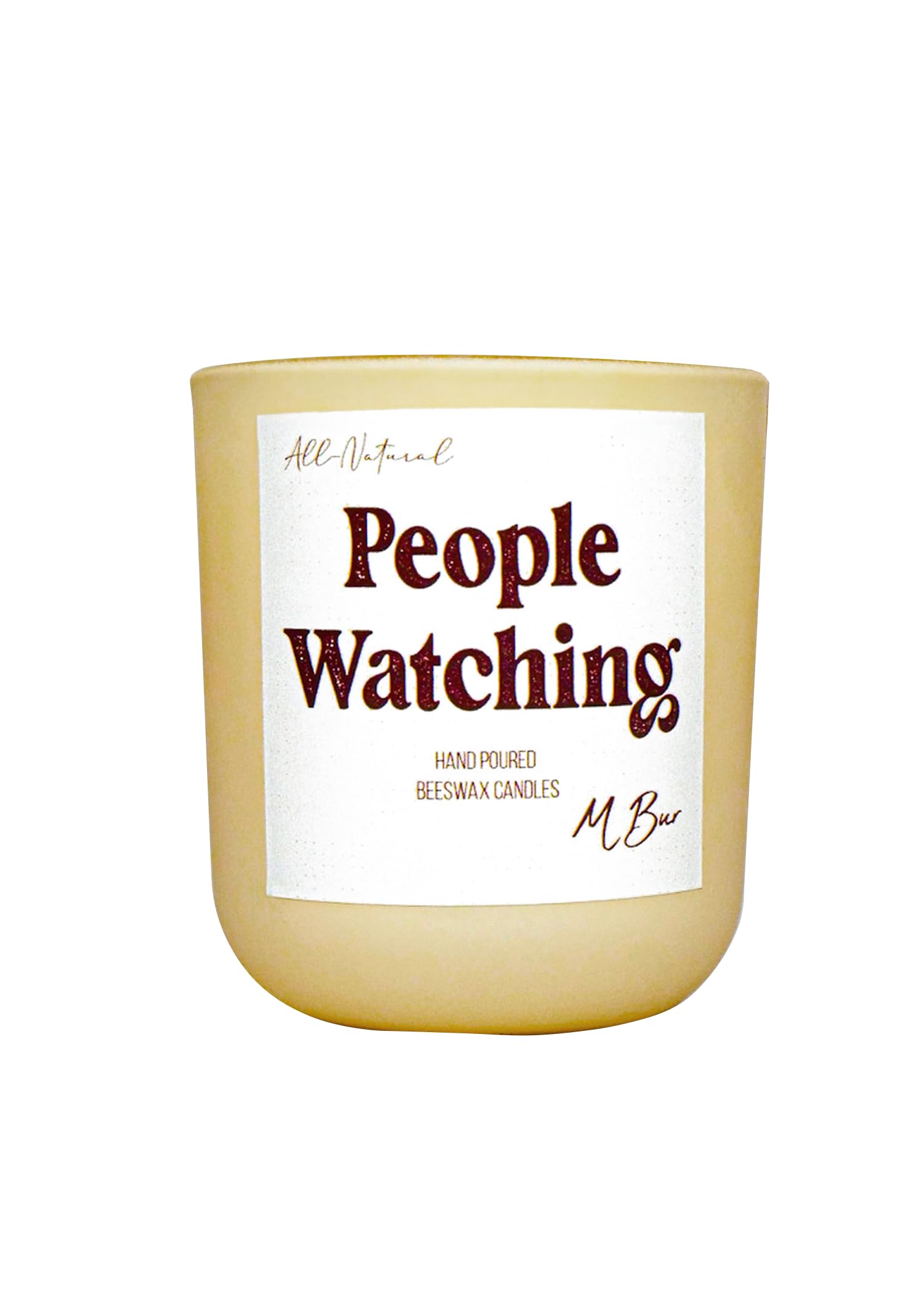 Sweet Spice Fall Scented Candle - 20 Hour Burn Time | 100% Natural Beeswax Jar Candle | Luxury Home Fragrance for Cozy Evenings & Autumn Decor (3 oz) - People Watching by M Bur Candle Co.