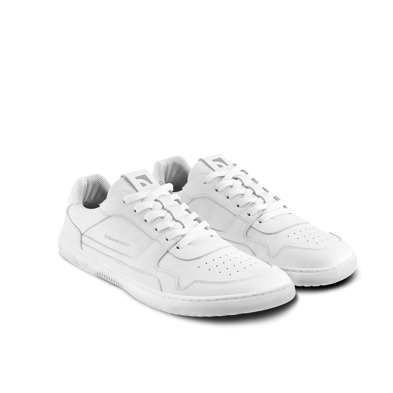 Barefoot Sneakers Barebarics Zing - All White Genuine Leather Minimalist Shoes for Men & Women | Perfect for Running, Gym & Everyday Comfort