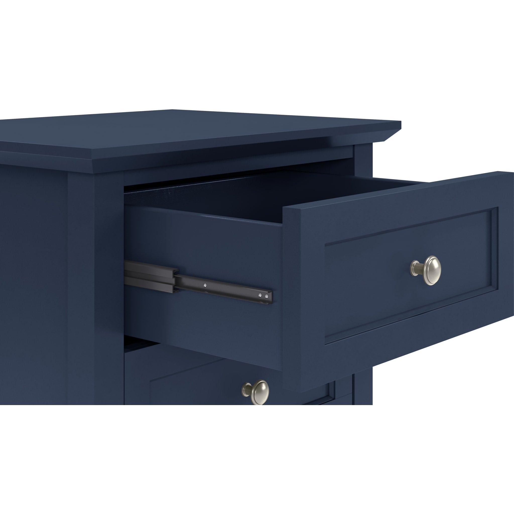 Grace 3-Drawer Nightstand in Blueberry - Stylish Bedside Table for Bedroom, Living Room, or Guest Room - Compact Storage Solution with Smooth Gliding Drawers