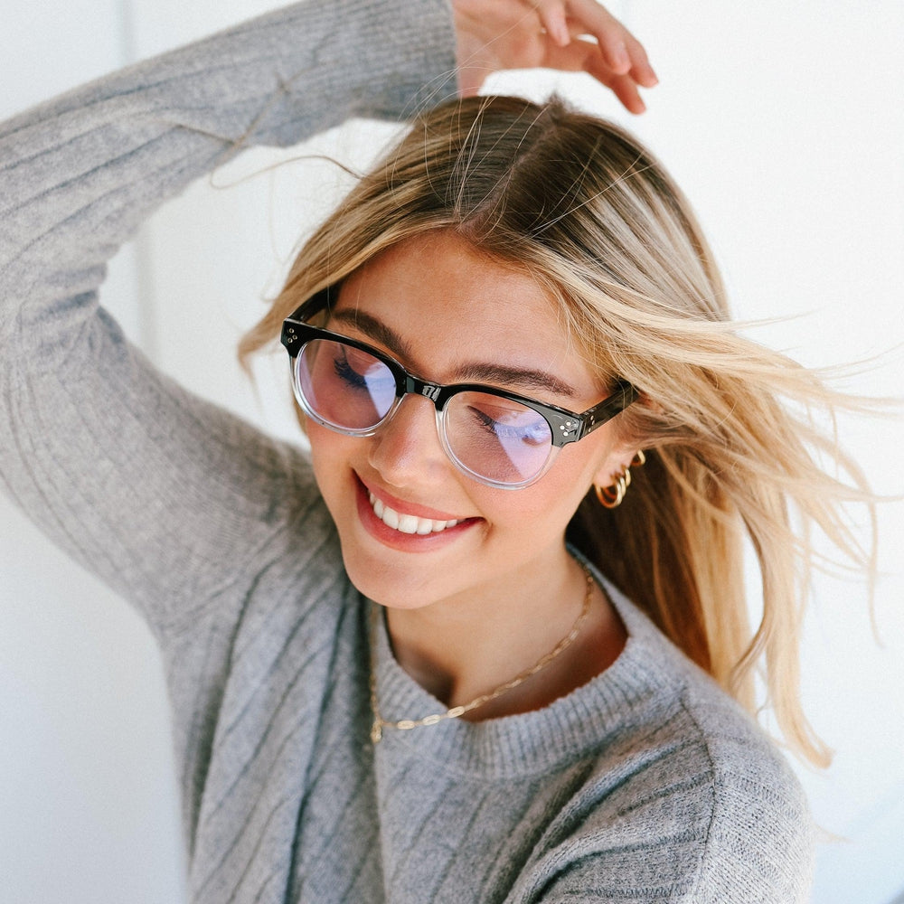 Stylish Blue Light Blocking Glasses for Women - Trendy Anti Eyestrain Computer Glasses for Office Work, Gaming & Screen Time