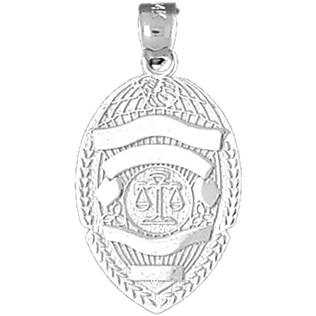 925 Sterling Silver Badge Pendant - 29mm | Elegant Jewelry for Men & Women | Perfect for Military, Police, or Custom ID Tags