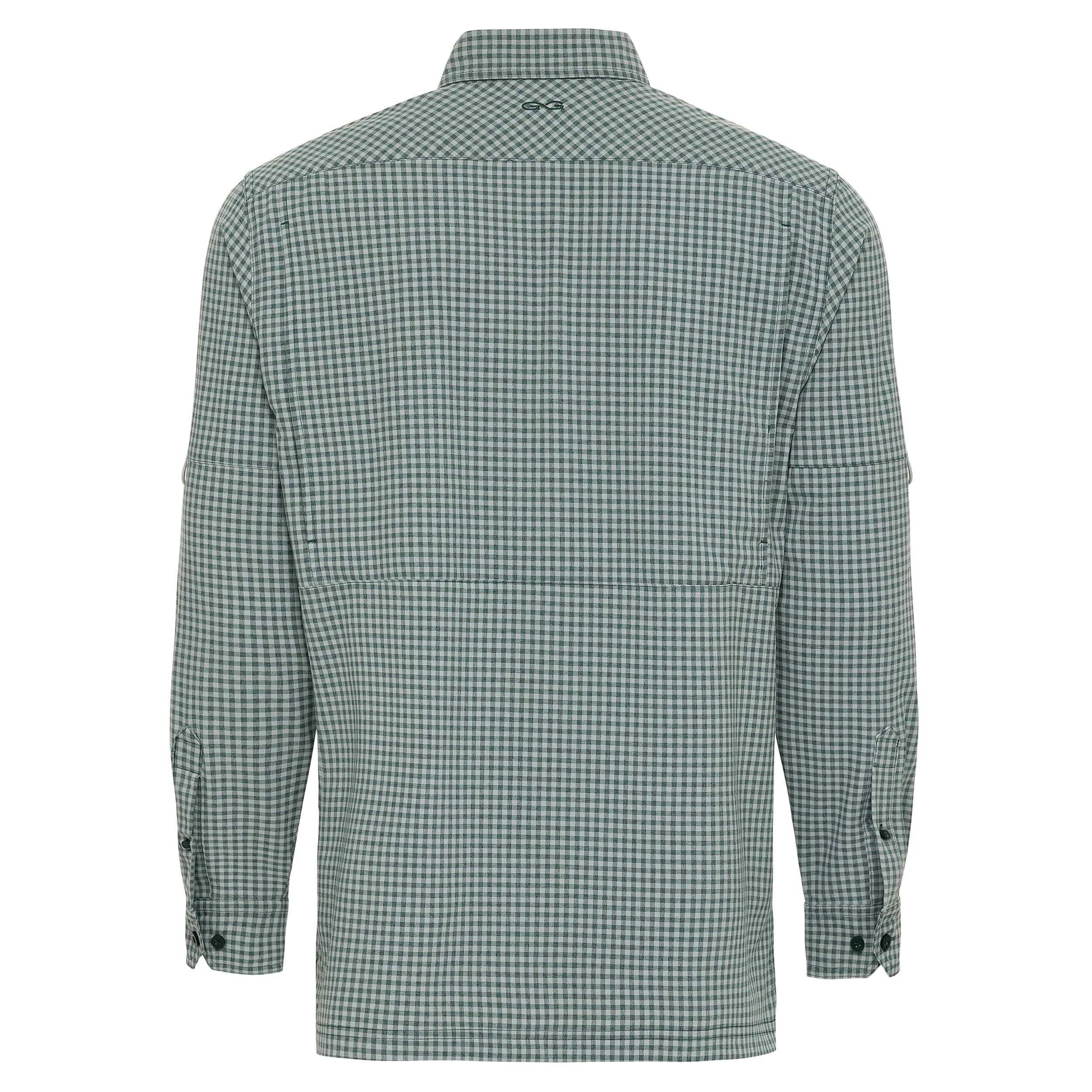 GameGuard Gunmetal TekCheck Shirt - Men's Long Sleeve Button Down Casual Shirt for Outdoor, Work & Everyday Wear