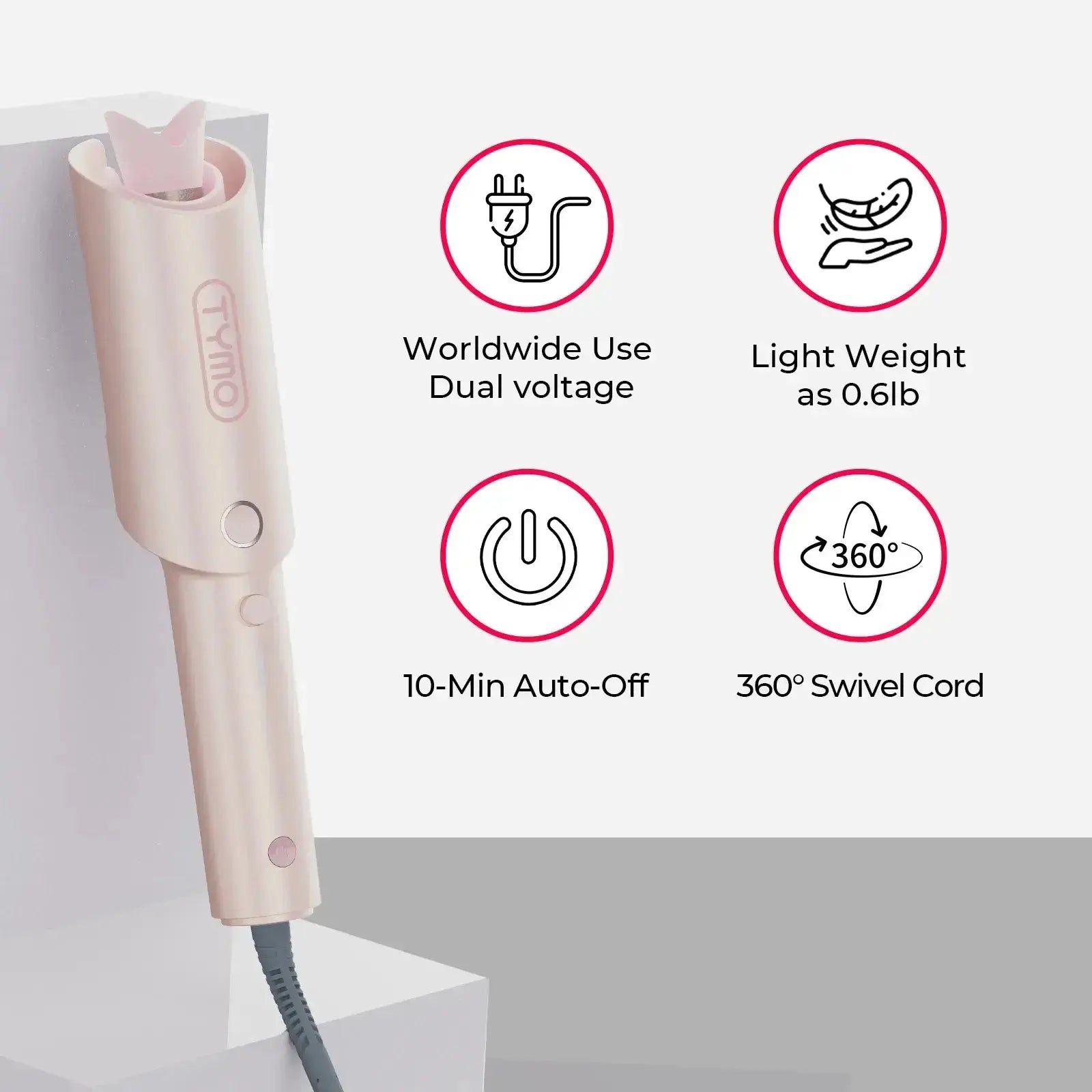 Tymo Curlpro Hair Styler - Professional Curling Iron for Perfect Beach Waves & Curls | Salon-Quality Styling Tool for Home Use | Great for Parties, Weddings & Everyday Hairstyles