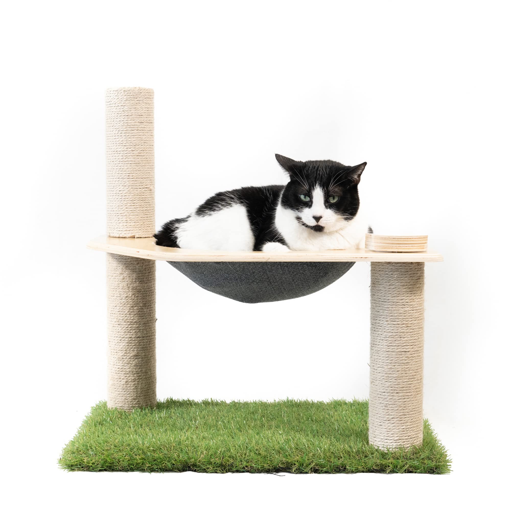 Premium Cat Tree Tower with Hammock Bed & 3 Scratching Posts - USA Made Cat Condo for Indoor Cats | Multi-Level Playhouse, Climbing Perch & Cozy Nap Spot for Kittens & Adult Cats