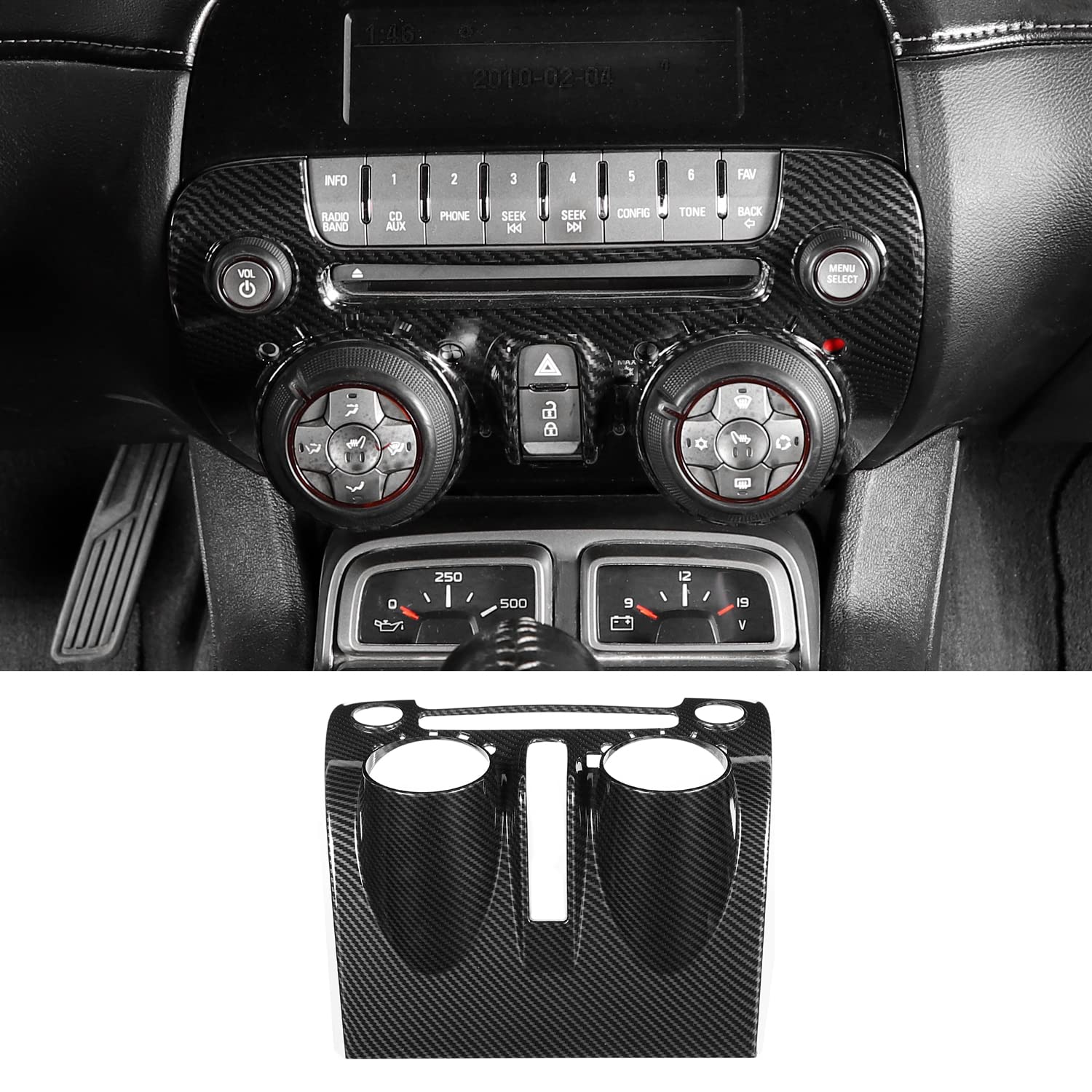 Carbon Fiber Center Console Dashboard Radio Panel Trim for 2010-2015 Chevy Camaro - Upgrade Interior with Premium Style (Perfect for Car Enthusiasts & Custom Builds)