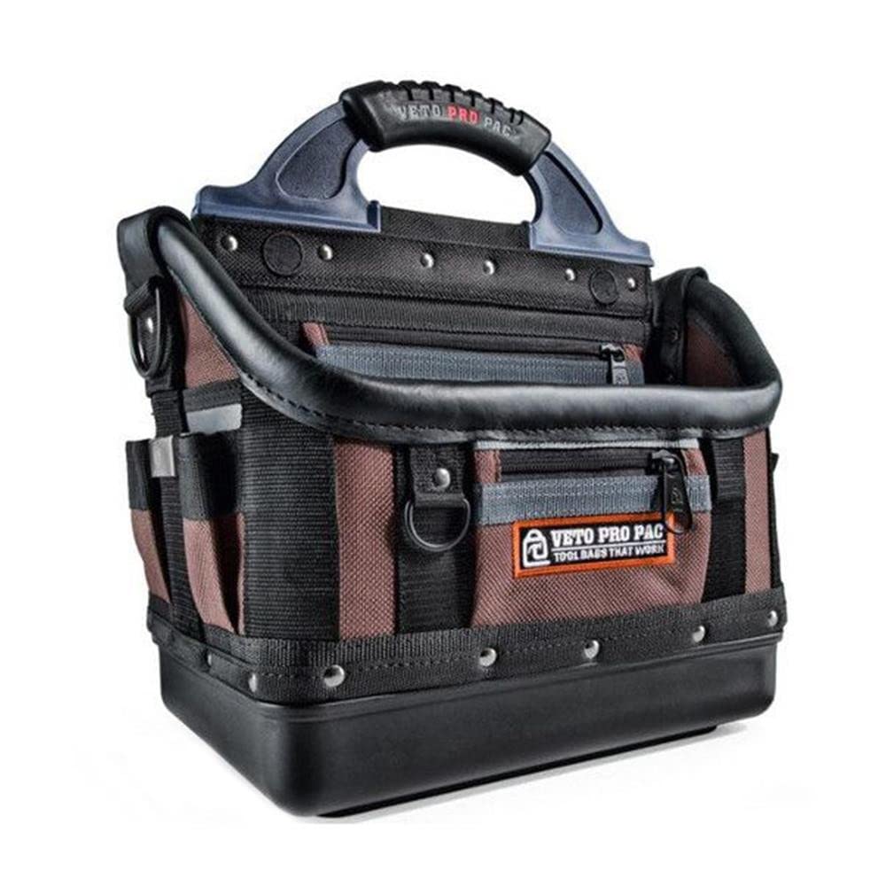 Veto Pro Pac OT-LC Heavy Duty Open Top Tool Bag for Electricians, Mechanics & Contractors - Durable Work Tool Organizer with Multiple Pockets for Job Site & Workshop Use