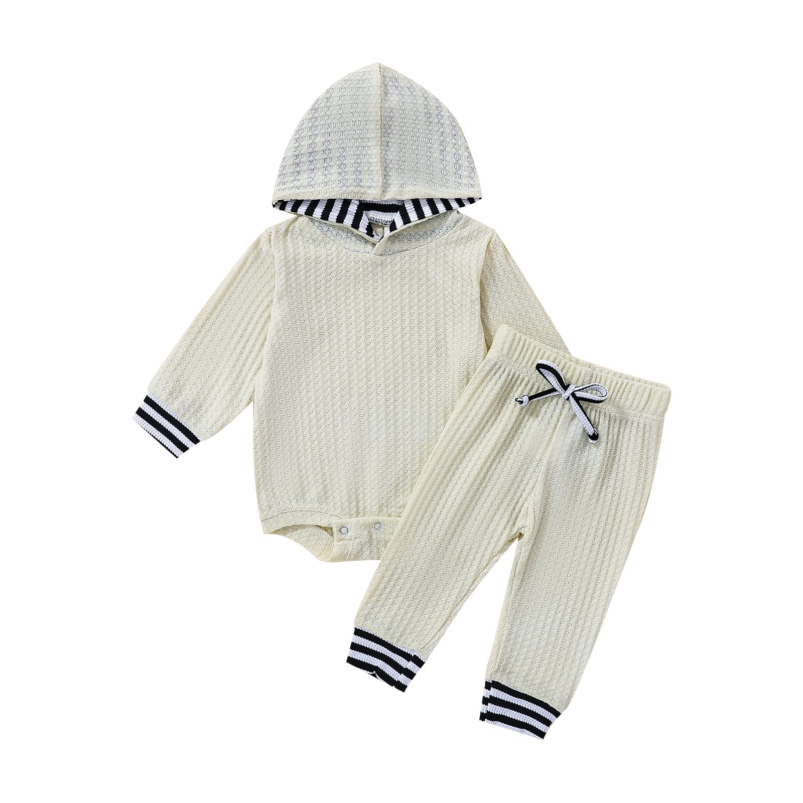 Fall & Winter Baby Boy Girl Clothing Set - Cozy Long Sleeve Hooded Sweatshirt & Pants 2-Piece Plaid Outfit | Perfect for Playdates, Family Photos & Holiday Gatherings