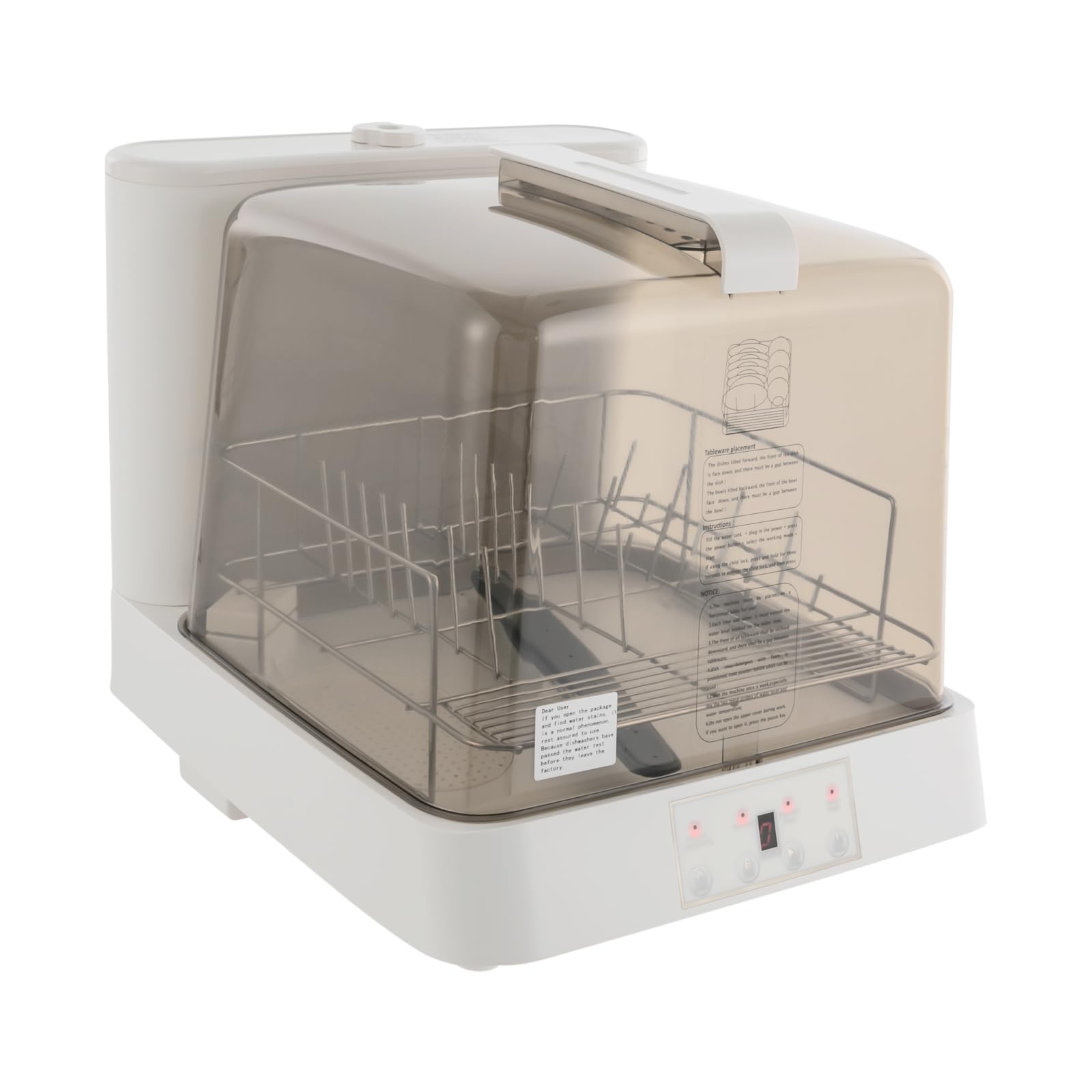 Portable Countertop Dishwasher with 360° Rotating Spray, Multiple Cleaning Modes & Transparent Window - Compact Automatic Dishwasher for Apartments, Dorms, RVs & Small Kitchens - Perfect for Studio Living, Camping & Tiny Homes