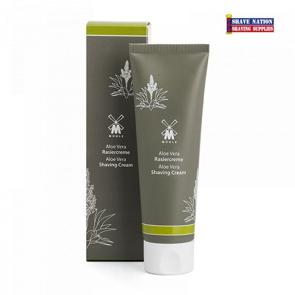 MUHLE Aloe Vera Shaving Cream for Men - Soothing & Hydrating Shave Gel - Perfect for Sensitive Skin & Daily Shaving Routine - Travel-Friendly Tube