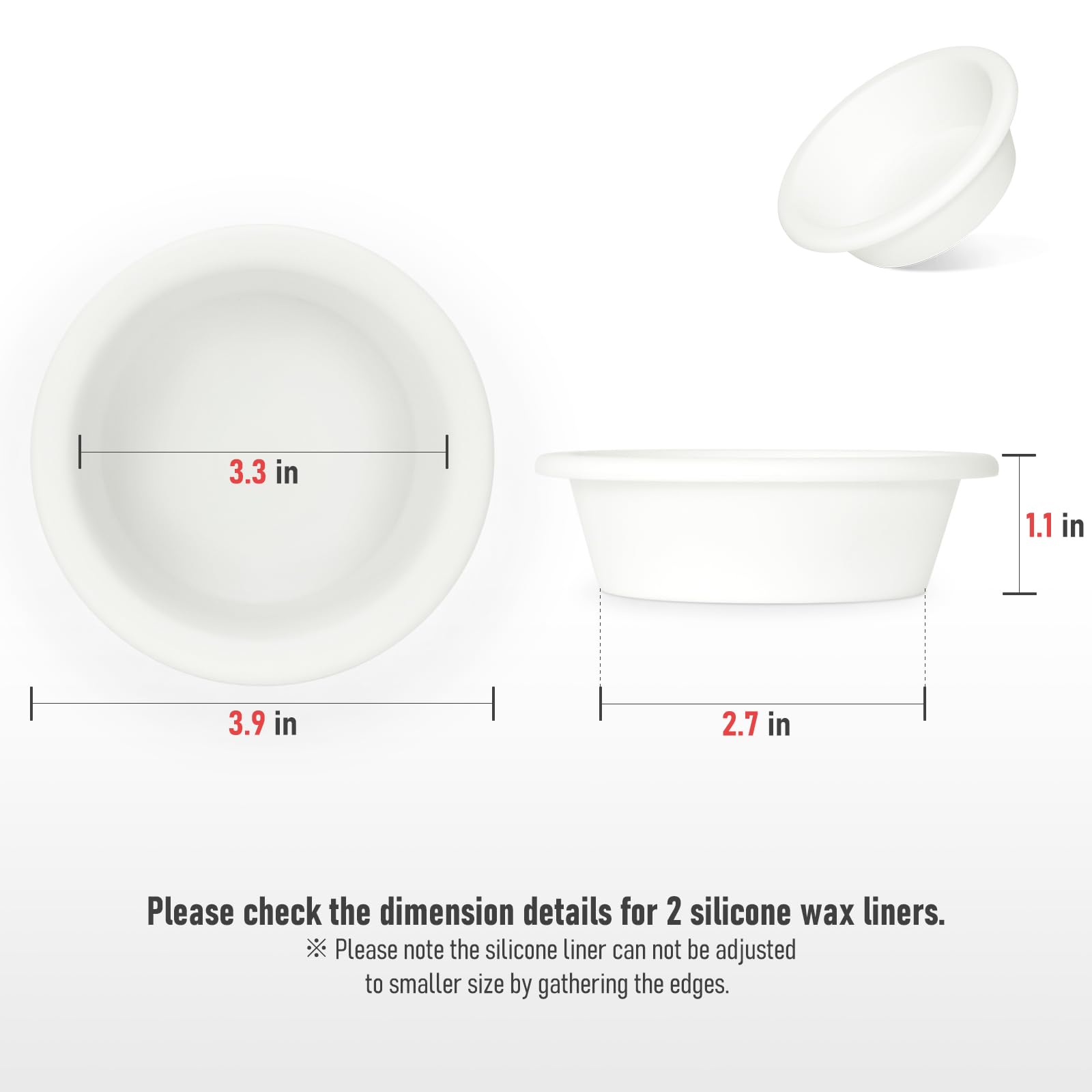 Bobolyn 2-Pack Reusable Silicone Wax Warmer Liners - 2.7 Inch Leakproof Wax Melt Tray Dish for Scented Wax Warmers & Burners, Easy Clean Popper Design - Perfect for Aromatherapy, Home Fragrance, and Candle Wax Melting
