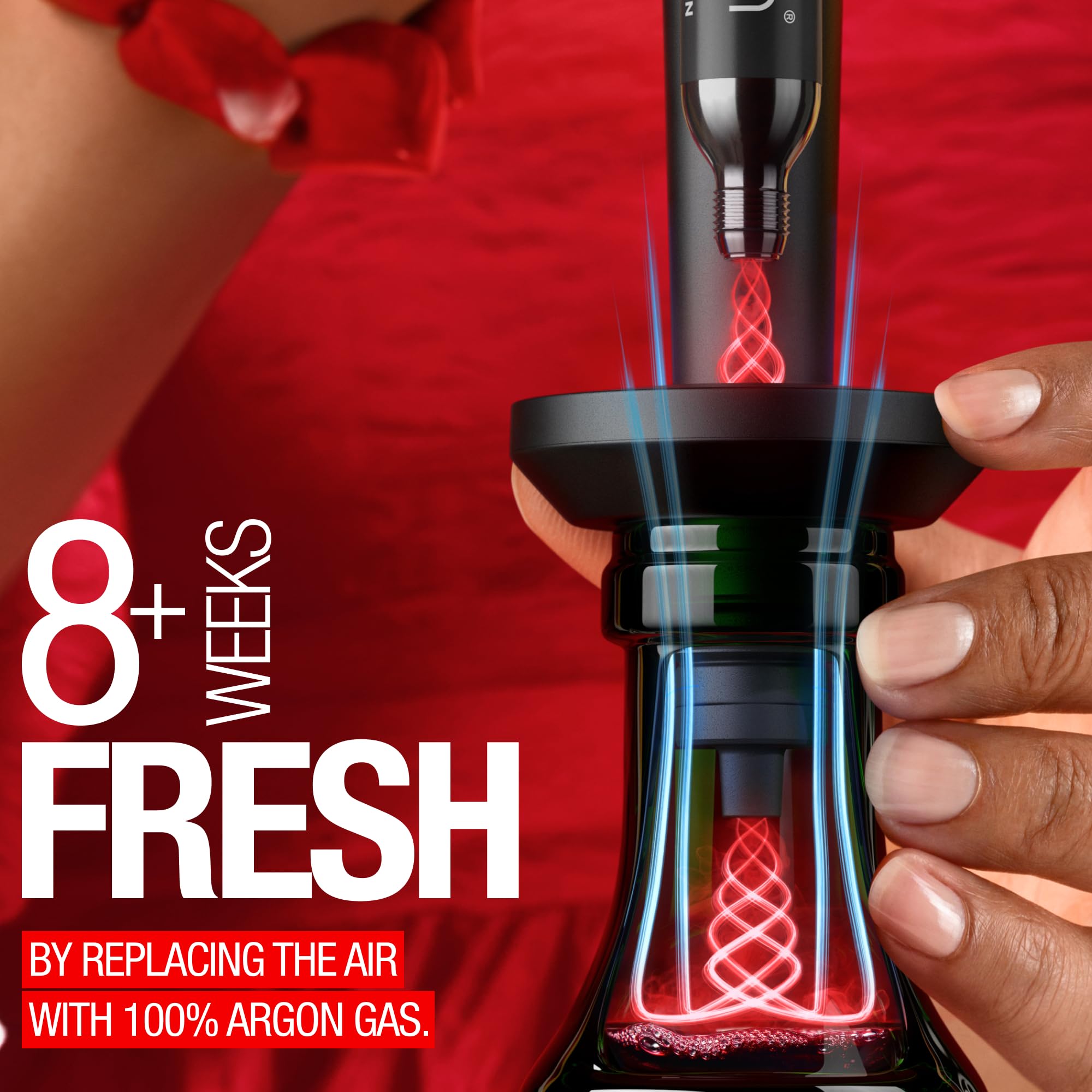 zzysh® 3-in-1 Wine Saver Kit with Argon Gas Preserver - Extends Freshness Up to 8 Weeks - Includes Wine Stoppers & Gas Cartridges - Perfect Gift for Wine Lovers - Ideal for Home Bars, Parties & Wine Storage