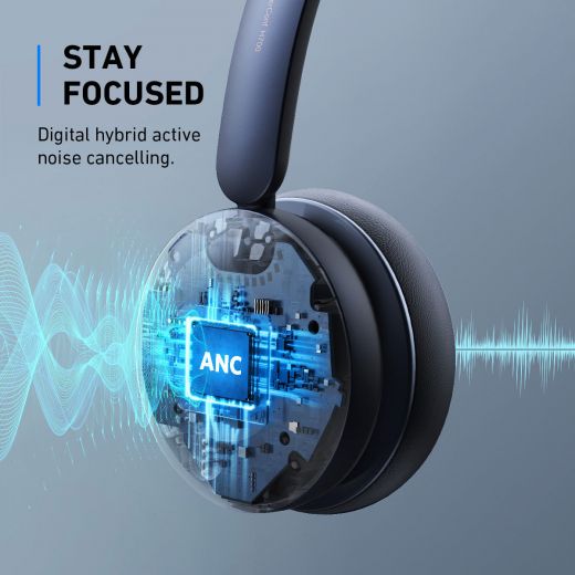 Anker PowerConf H700 Wireless Bluetooth Headset with Noise Cancelling Mic - Premium Office Headphones for Zoom Meetings, Remote Work & Online Classes