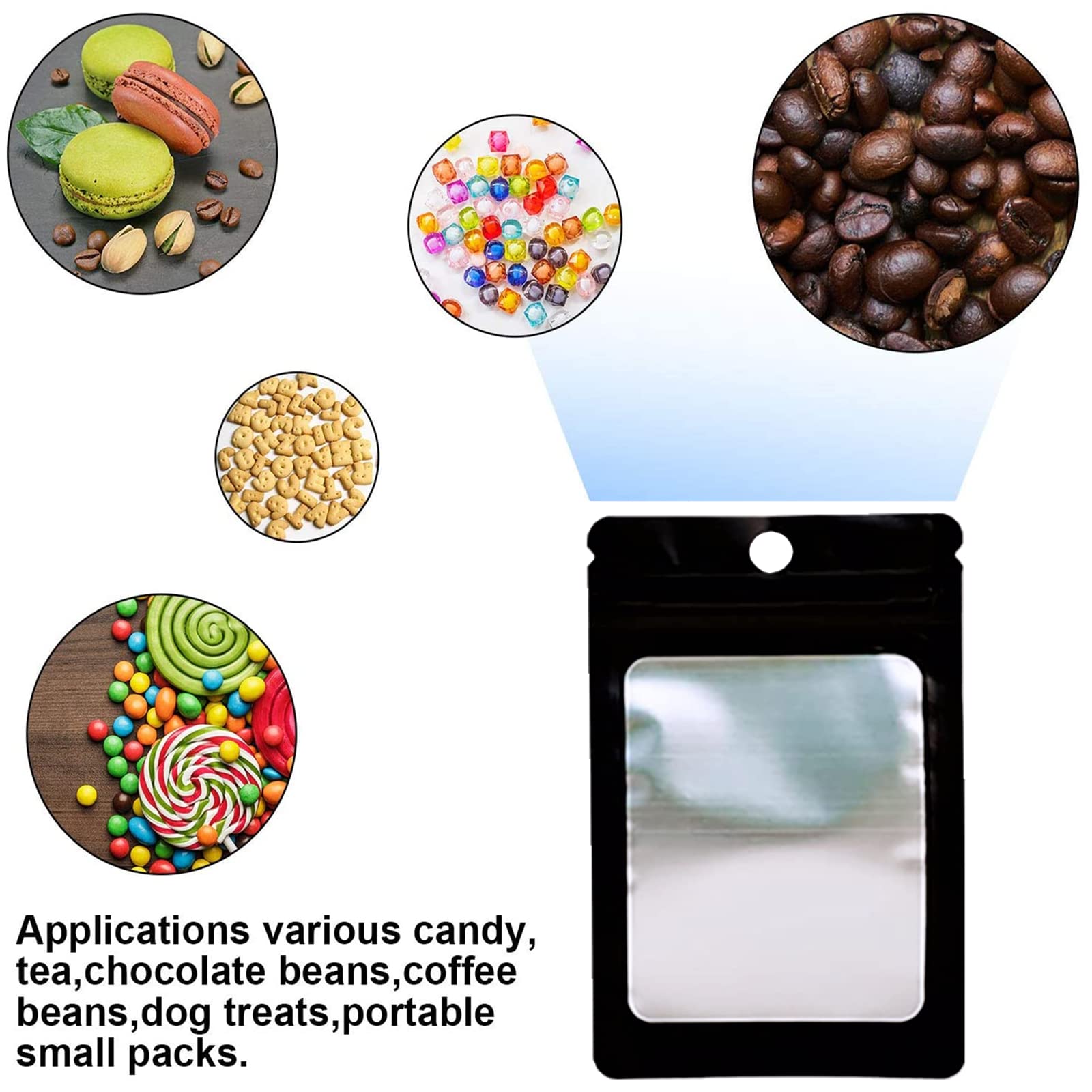 100 Pack Resealable Mylar Bags with Zipper - Small Foil Ziplock Pouches for Business Cards, Eyelashes, Jewelry & Samples Storage | Perfect for Small Business, Craft Supplies & Travel Organization