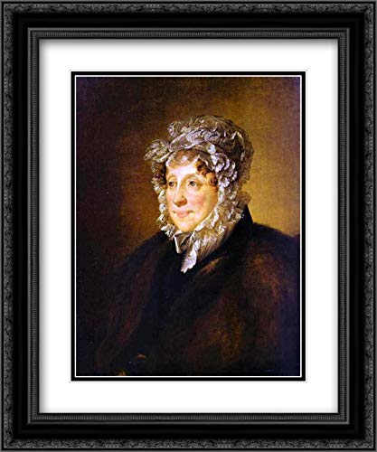 Vasily Tropinin Museum Art Print - Portrait of an Elderly Woman in Bonnet, 20x24 Inch with Black Ornate Frame & Double Matting | Classic Wall Decor for Living Room, Bedroom, Office