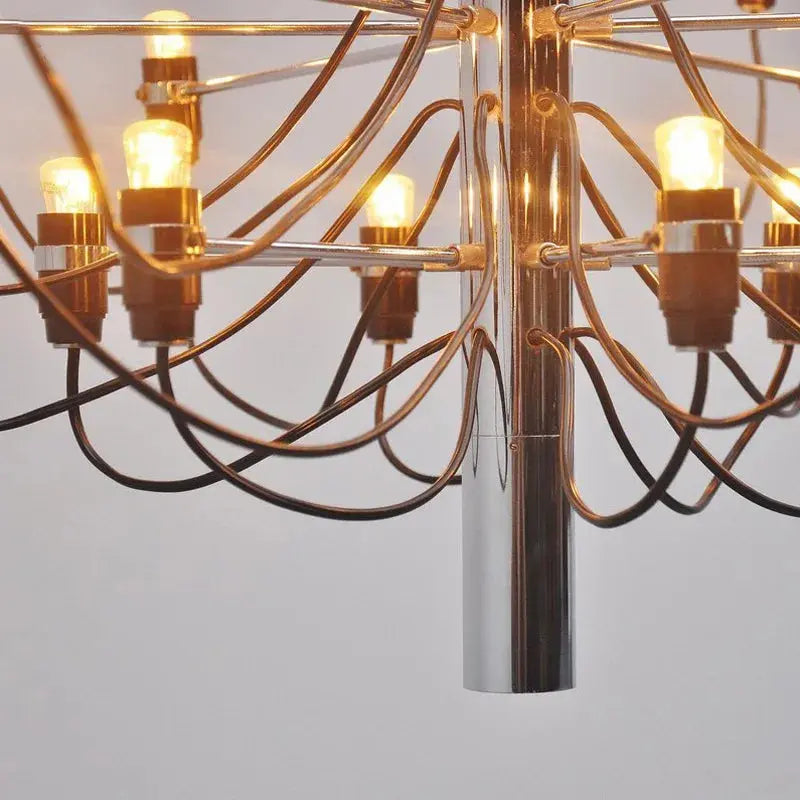 Gino Sarfatti Style LED Pendant Chandelier - Black/Silver/Gold Options | Modern Lighting for Dining Room, Kitchen Island & Living Room Decor