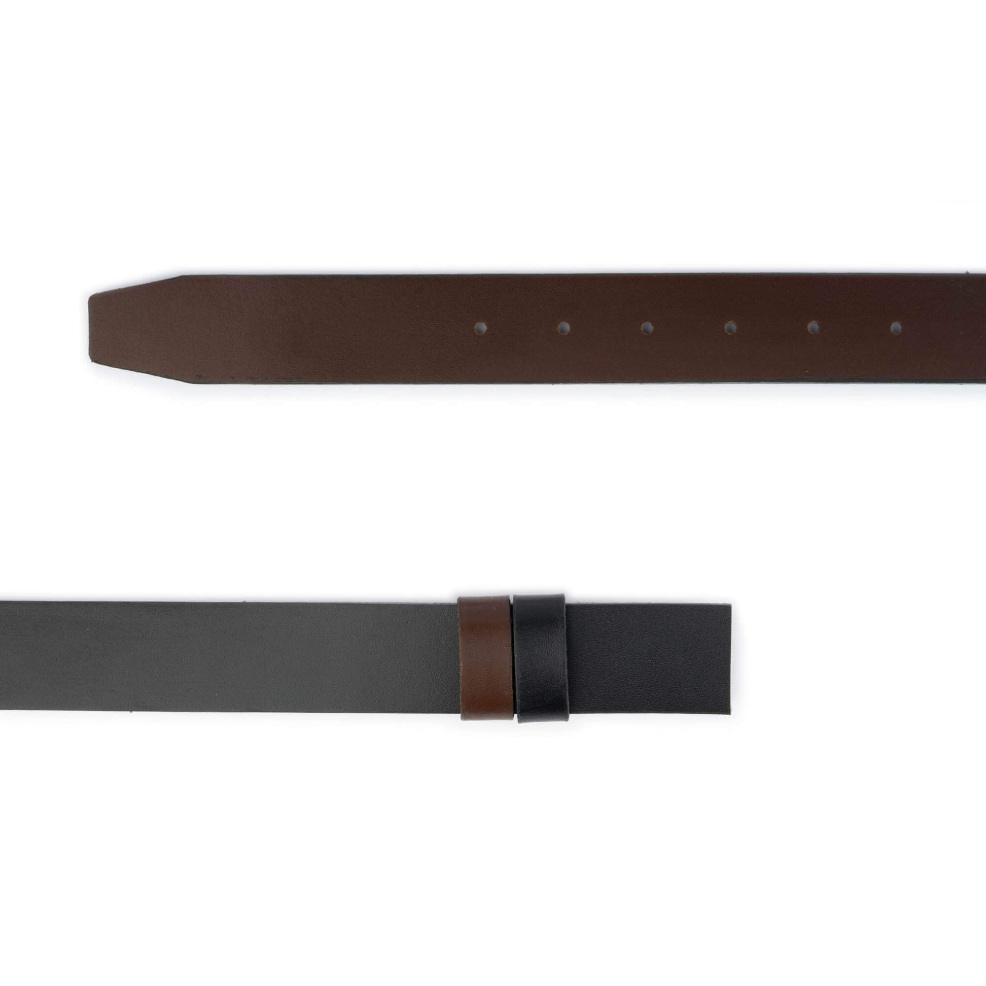 Men's Reversible Leather Belt - Black & Brown Genuine Leather Strap Replacement for Montblanc Buckle | Dress & Casual Wear for Office, Business & Everyday Use