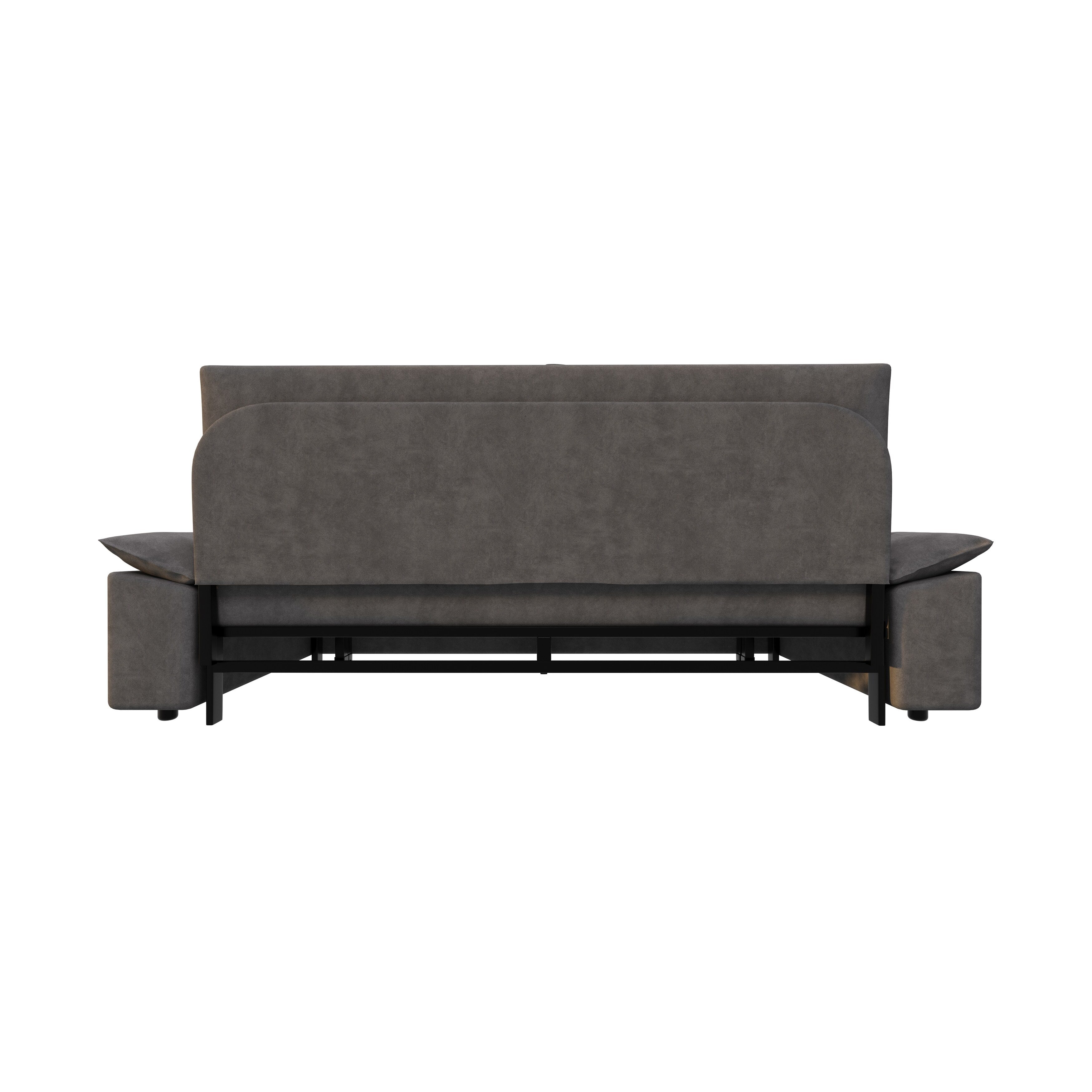 3 in 1 Convertible Sleeper Sofa Bed - Queen Size Pull Out Couch with Velvet Upholstery & Pillows - Space Saving Furniture for Small Apartments, Guest Rooms & Home Offices