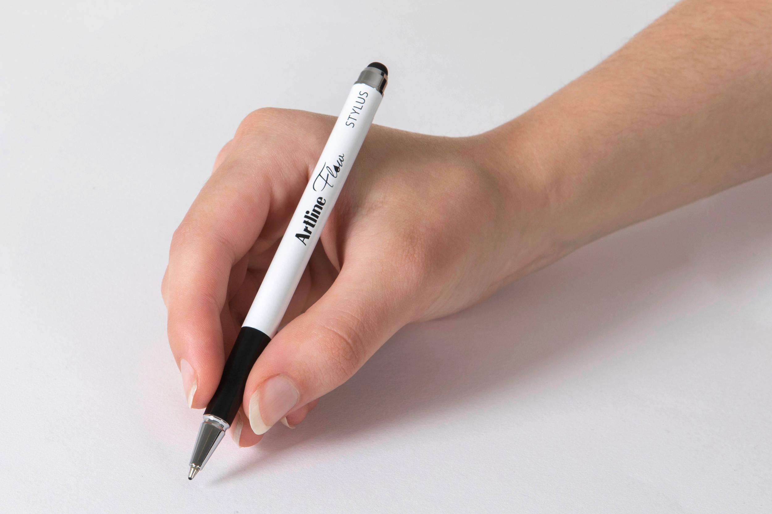 Artline Flow Metal Barrel Stylus Pen - Pack of 12 Blue Stylus Pens for Touch Screens - Perfect for iPad, iPhone, Android Tablets & Digital Art Drawing
