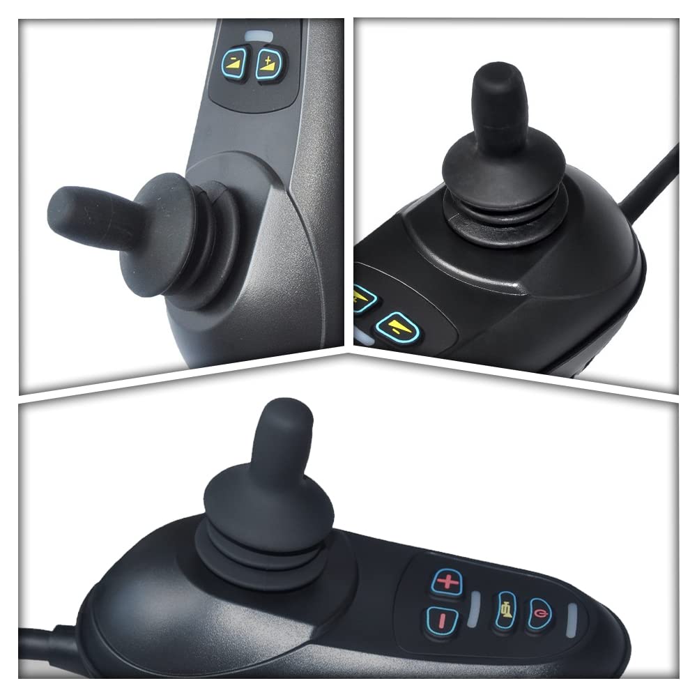 Premium Electric Wheelchair Joystick - Rubber Shark Drive Mobility Knob with Button for Power Wheelchairs | Easy Control for Indoor/Outdoor Use | Ideal for Seniors & Disabled Users