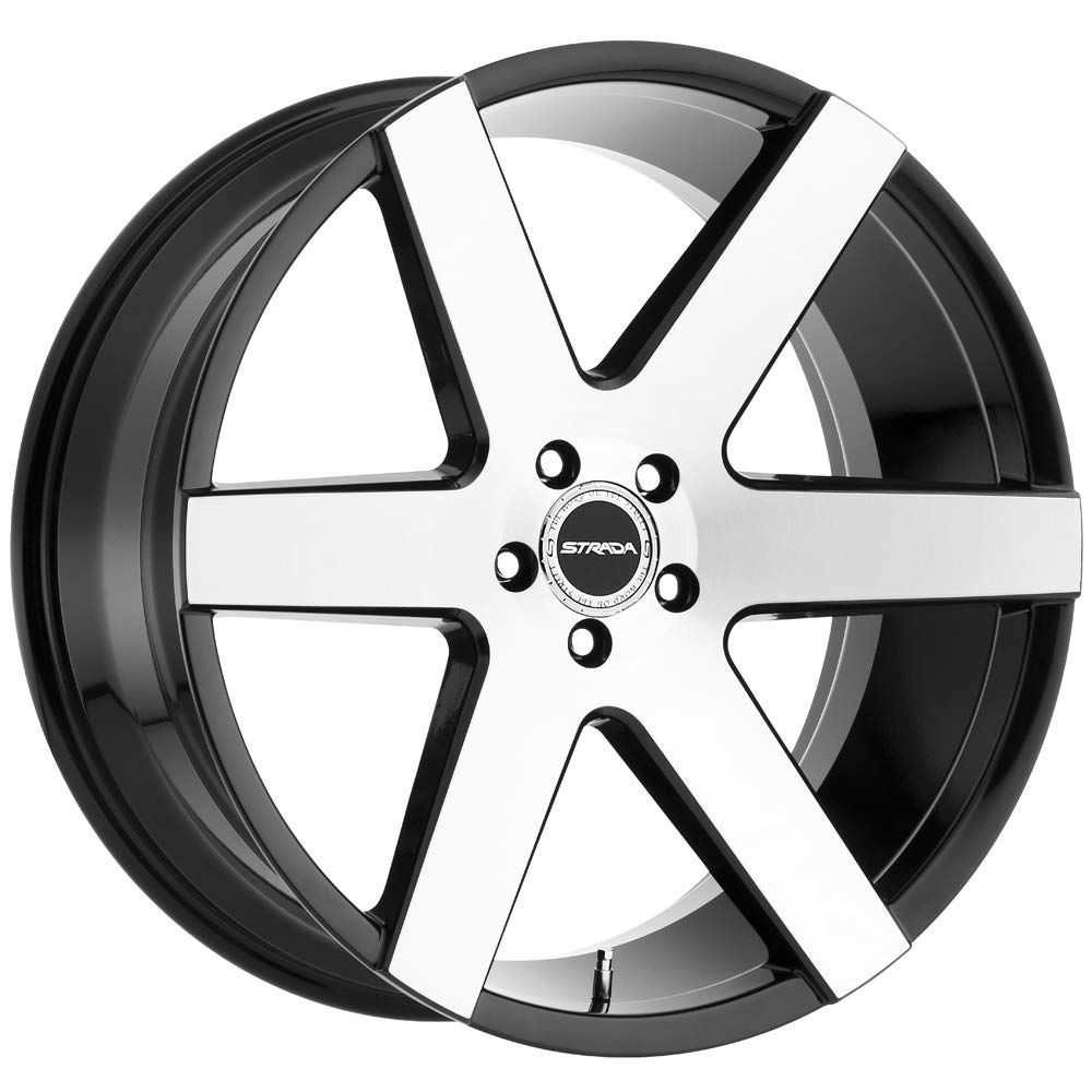 STRADA CODA Custom Wheel 20x8.5 Gloss Black with Machined Face - 35 Offset, 5x108 Bolt Pattern, 72.6mm Hub - Perfect for Ford Mustang, Lincoln Continental & Aftermarket Upgrades