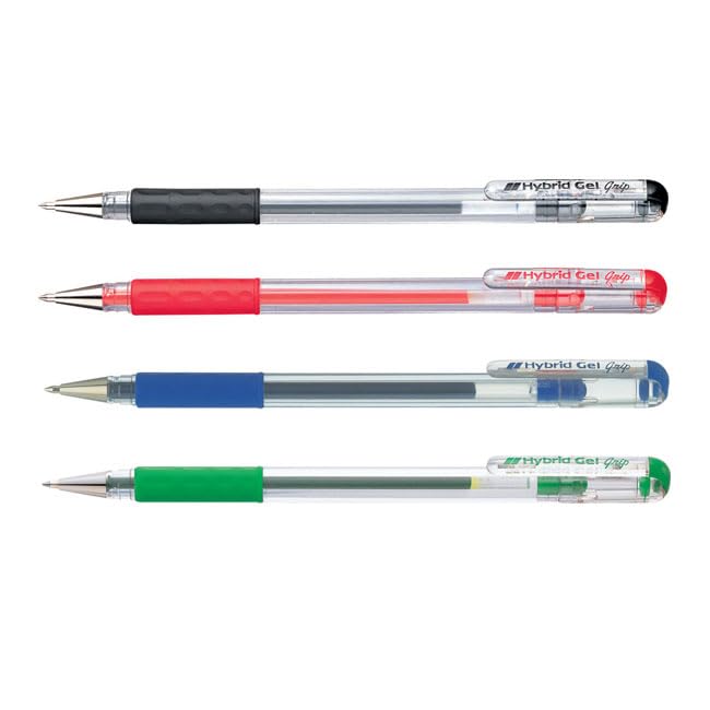 Pentel 0.6mm Hybrid Gel Pen with Comfort Grip - Vivid Green Ink for Smooth Writing - Ideal for Office, School & Art Projects