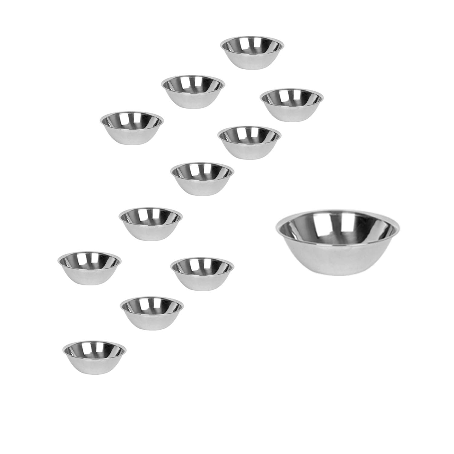 Premium 3 Qt Stainless Steel Mixing Bowls Set (12-Piece) - Heavy Duty Metal Mixing Bowls for Baking, Cooking, Meal Prep & Kitchen Organization - Perfect for Chefs, Home Bakers & Food Storage