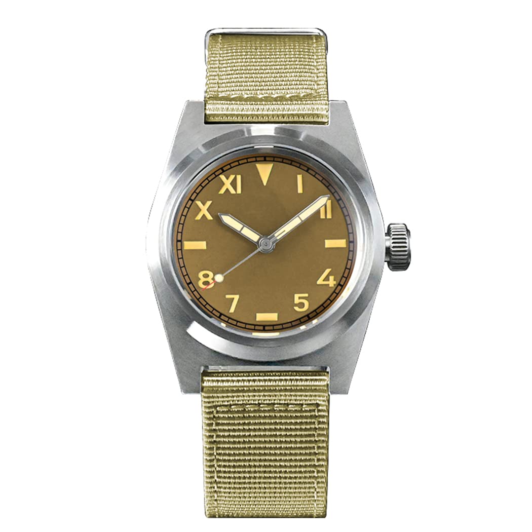 San Martin Men's Automatic Pilot Watch - Military Mechanical Diver Wristwatch with 200M Water Resistance, C3 Luminous, Sapphire Crystal & Nylon Strap (NH35 Movement) - Perfect for Aviation, Diving & Outdoor Adventures