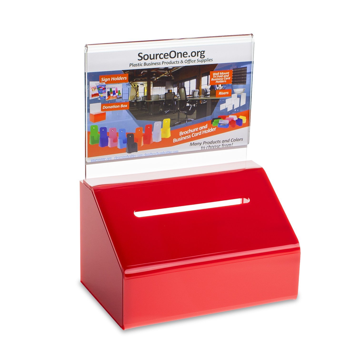 Durable Acrylic Donation Box with Lock & Sign Holder - Secure Ballot Box for Voting, Fundraising, Events & Charity Collections